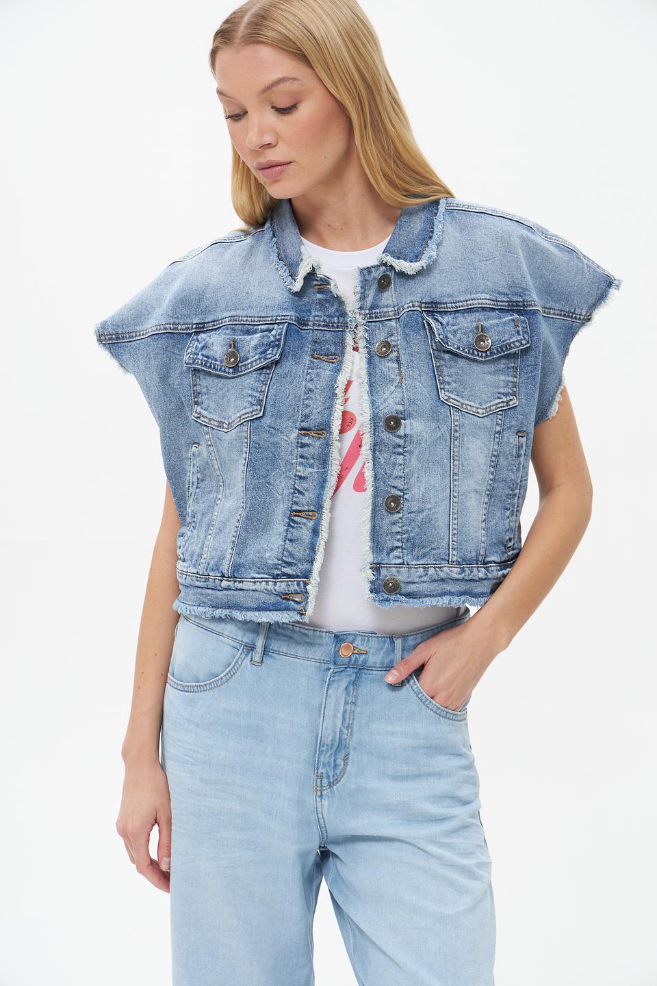 Жилет Frieda and Freddies джинсовый с мехом