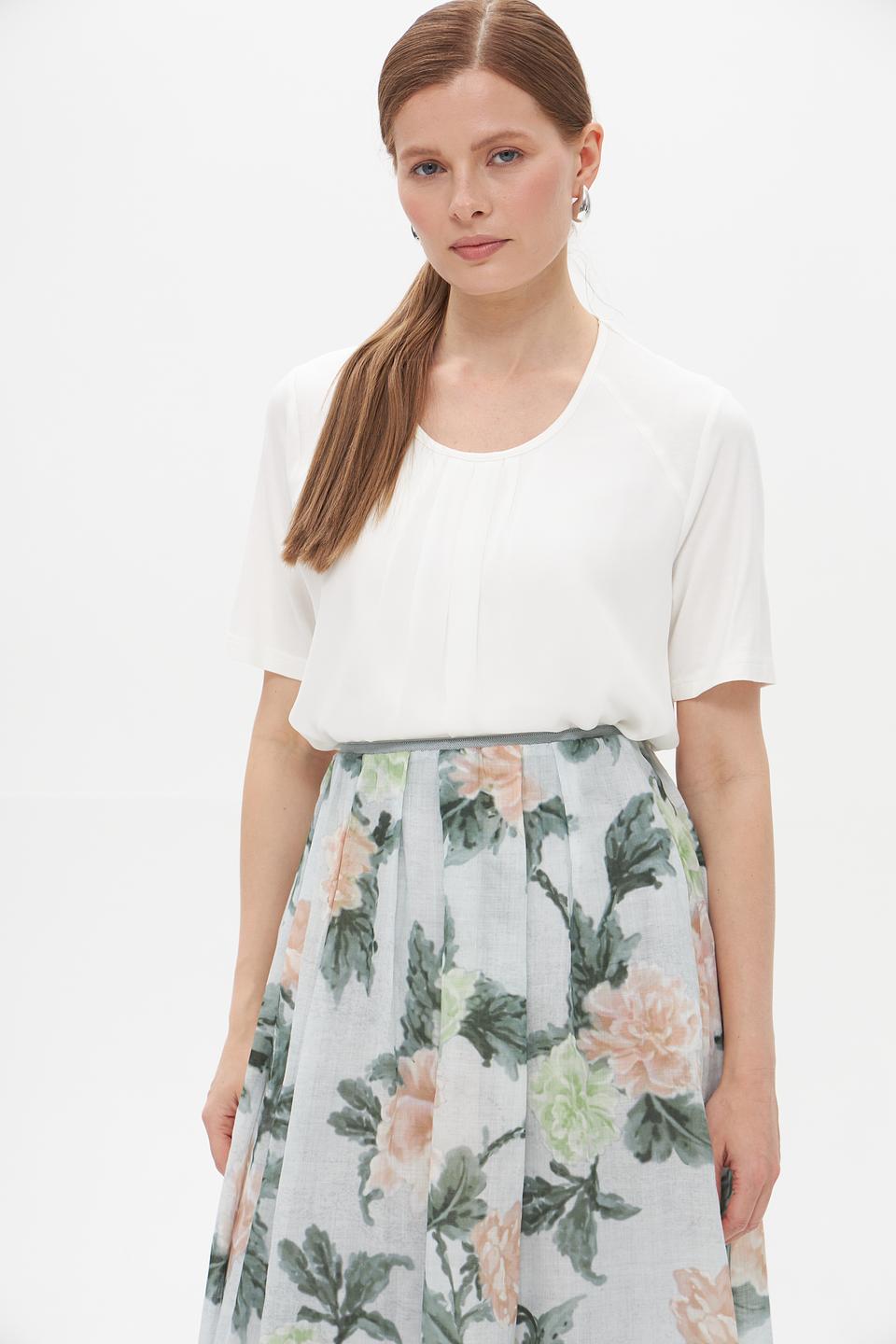 Блузка Frank Walder белая с драпировкой