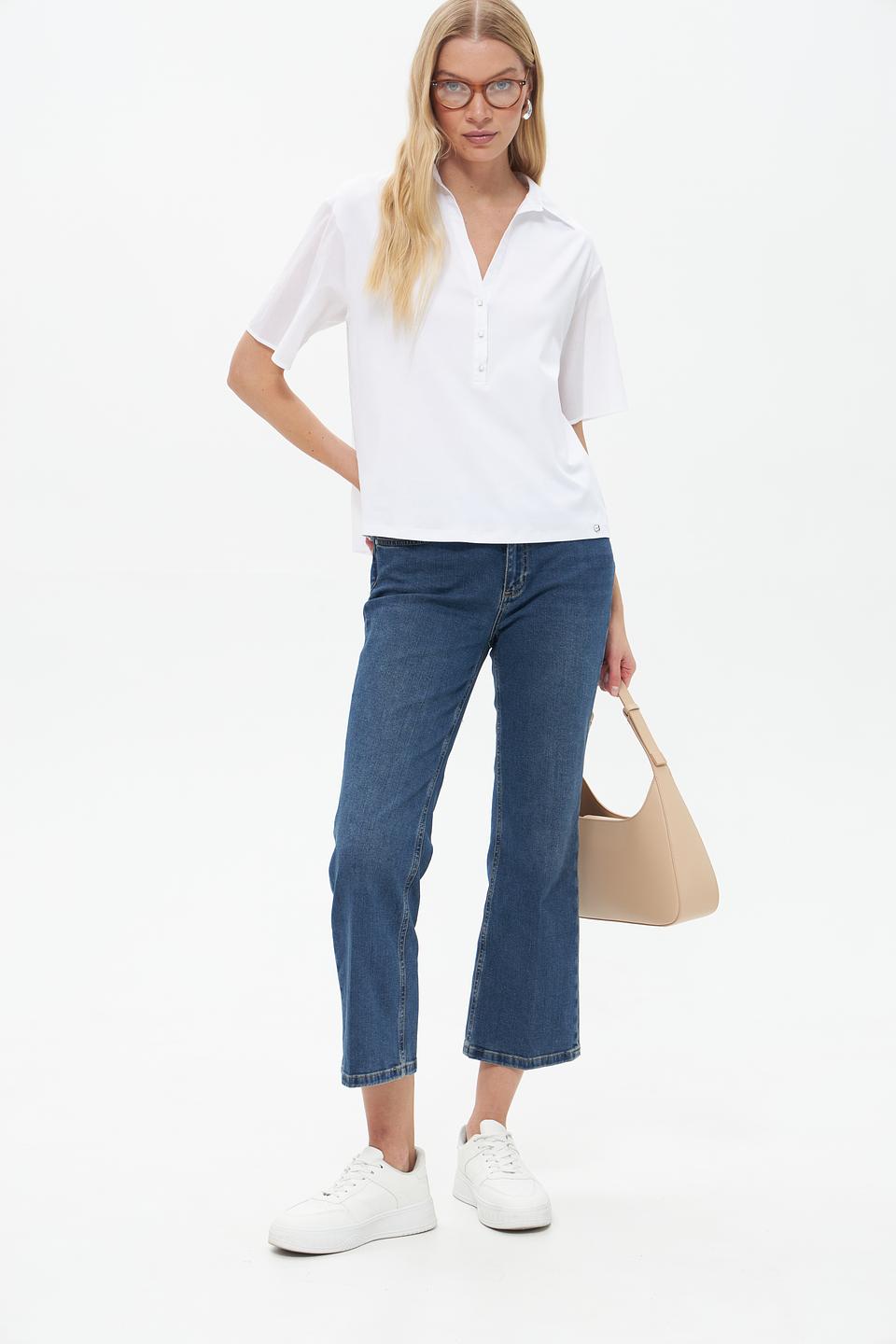 Джинсы клёш Oui синие