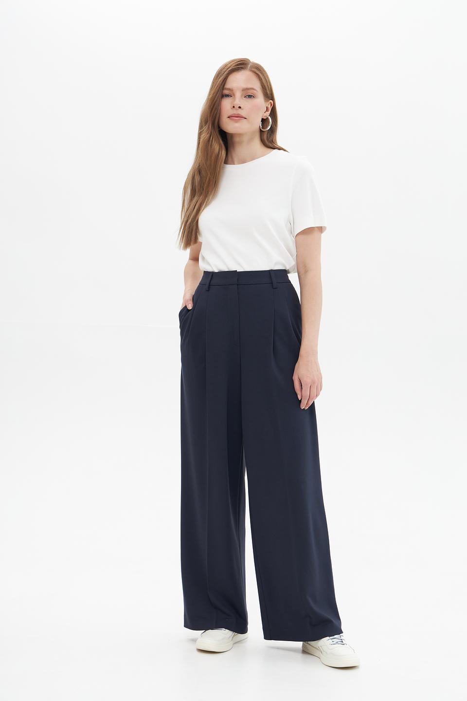 Брюки палаццо Lecomte темно-синие