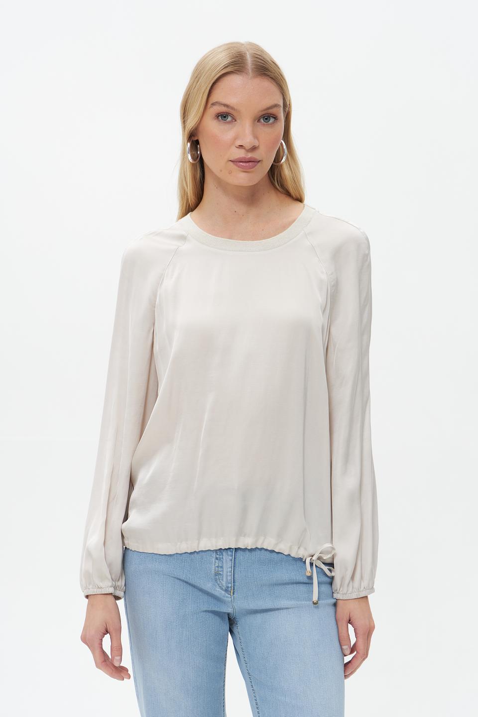 Блузка Lecomte с завязками бежевая