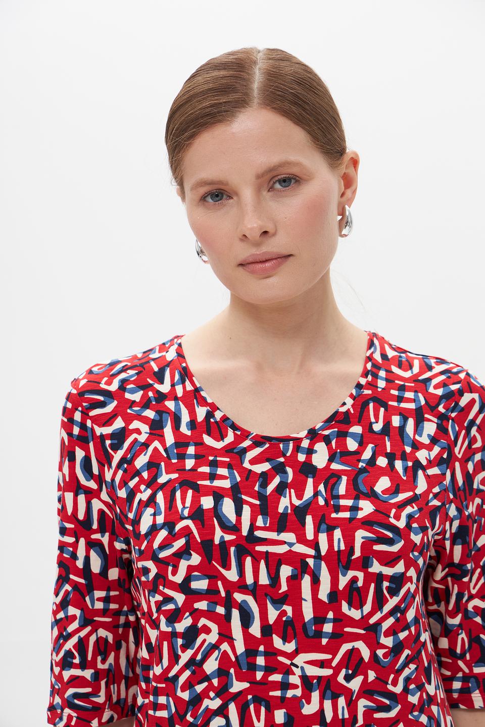 Футболка Lebek с принтом красный