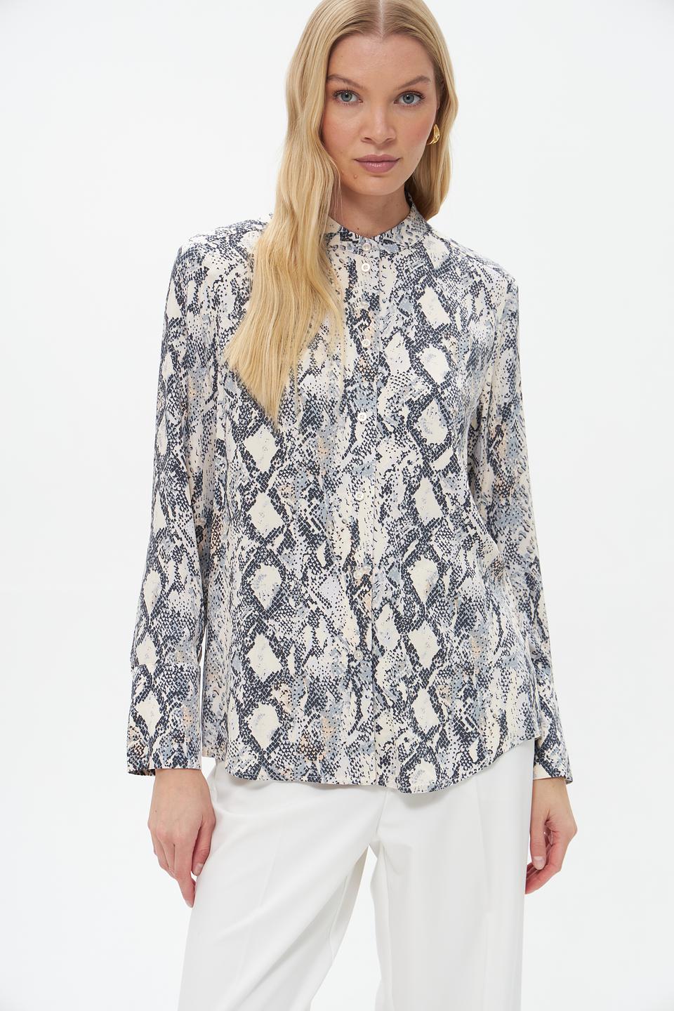 Блуза Oui с принтом змеи
