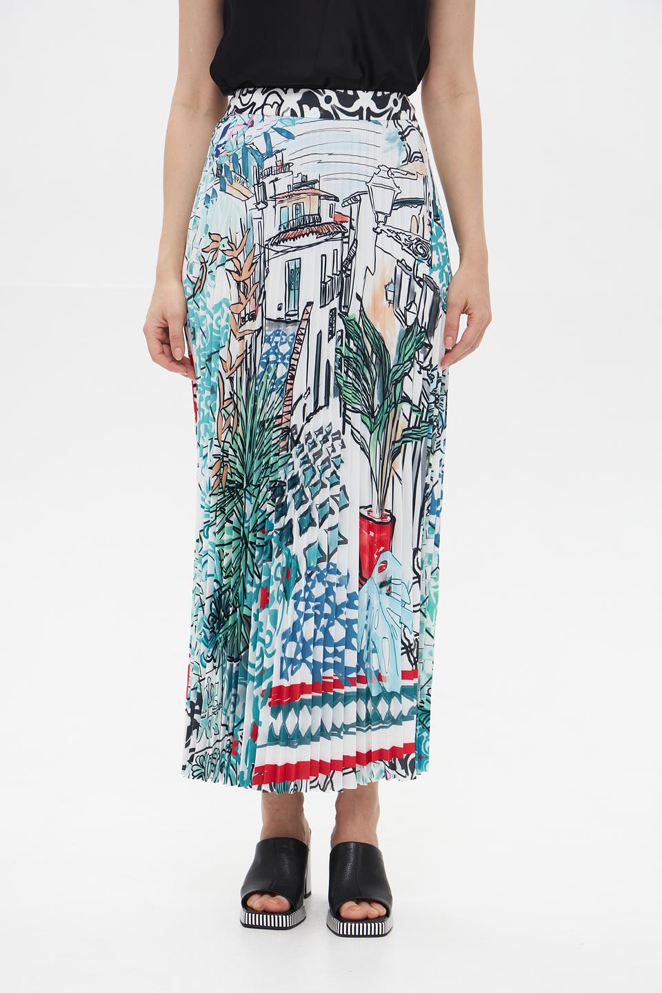 Юбка Marc Cain с принтом «Городской пейзаж»