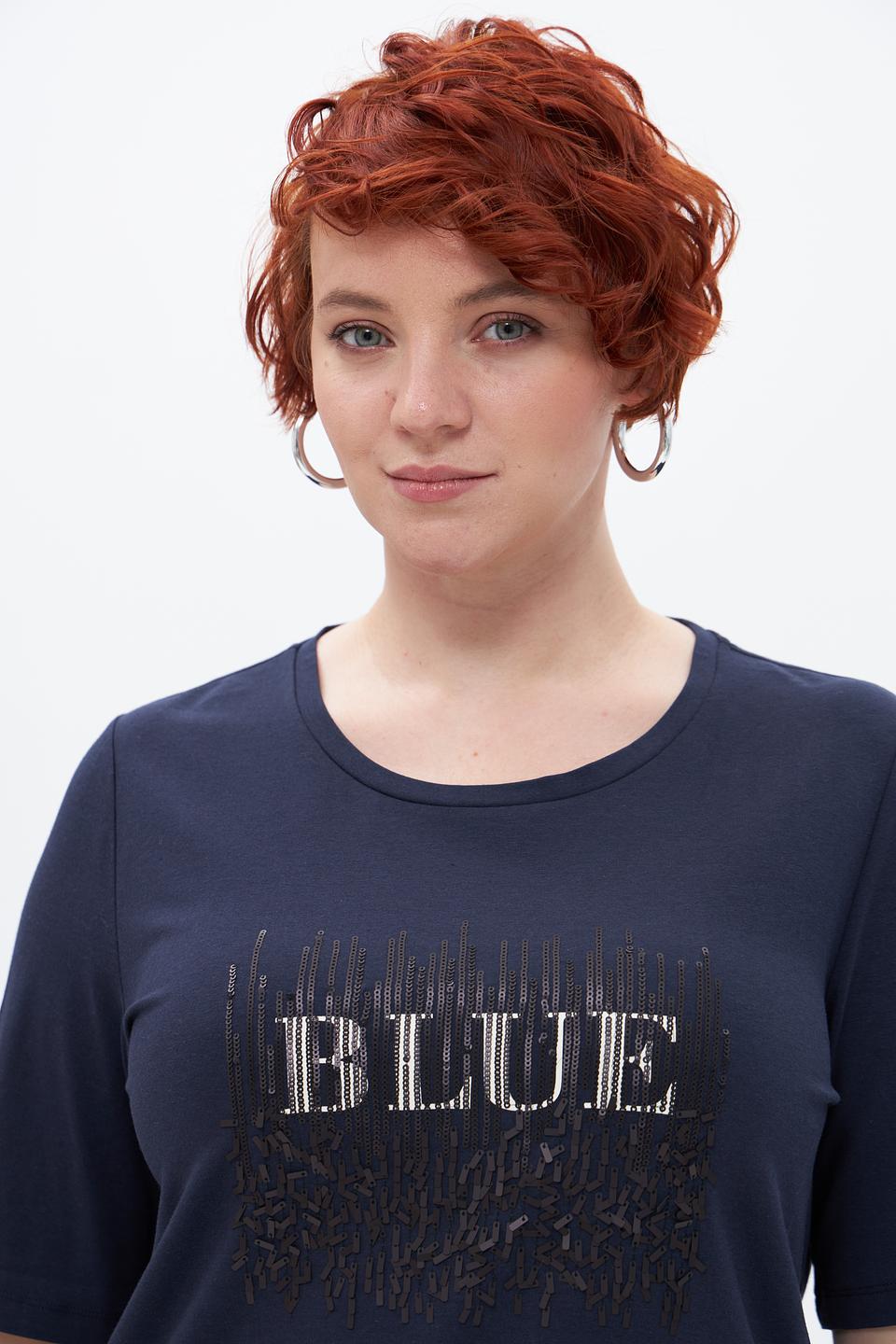 Футболка Samoon с надписью Blue