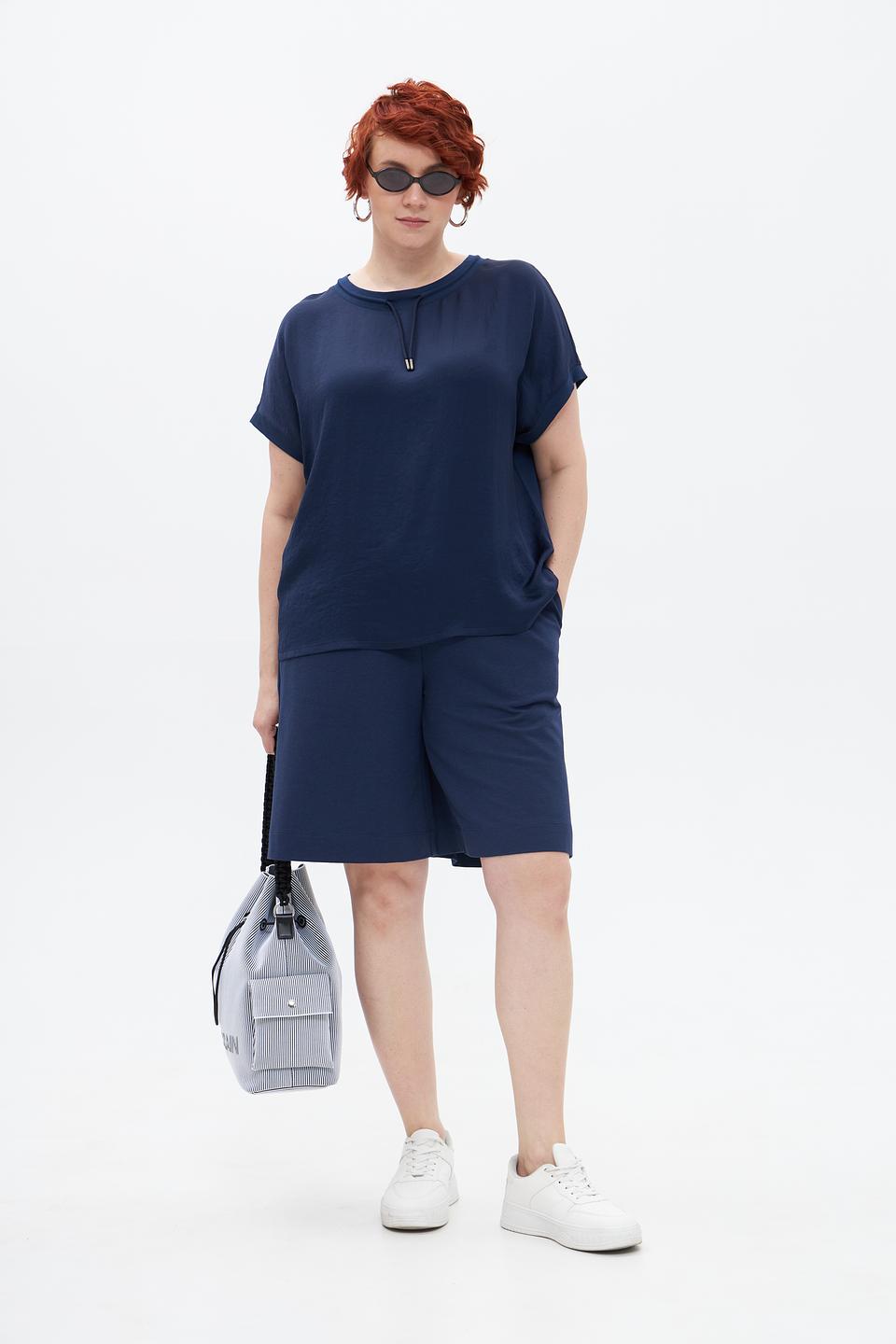 Блуза Margittes с завязками синяя