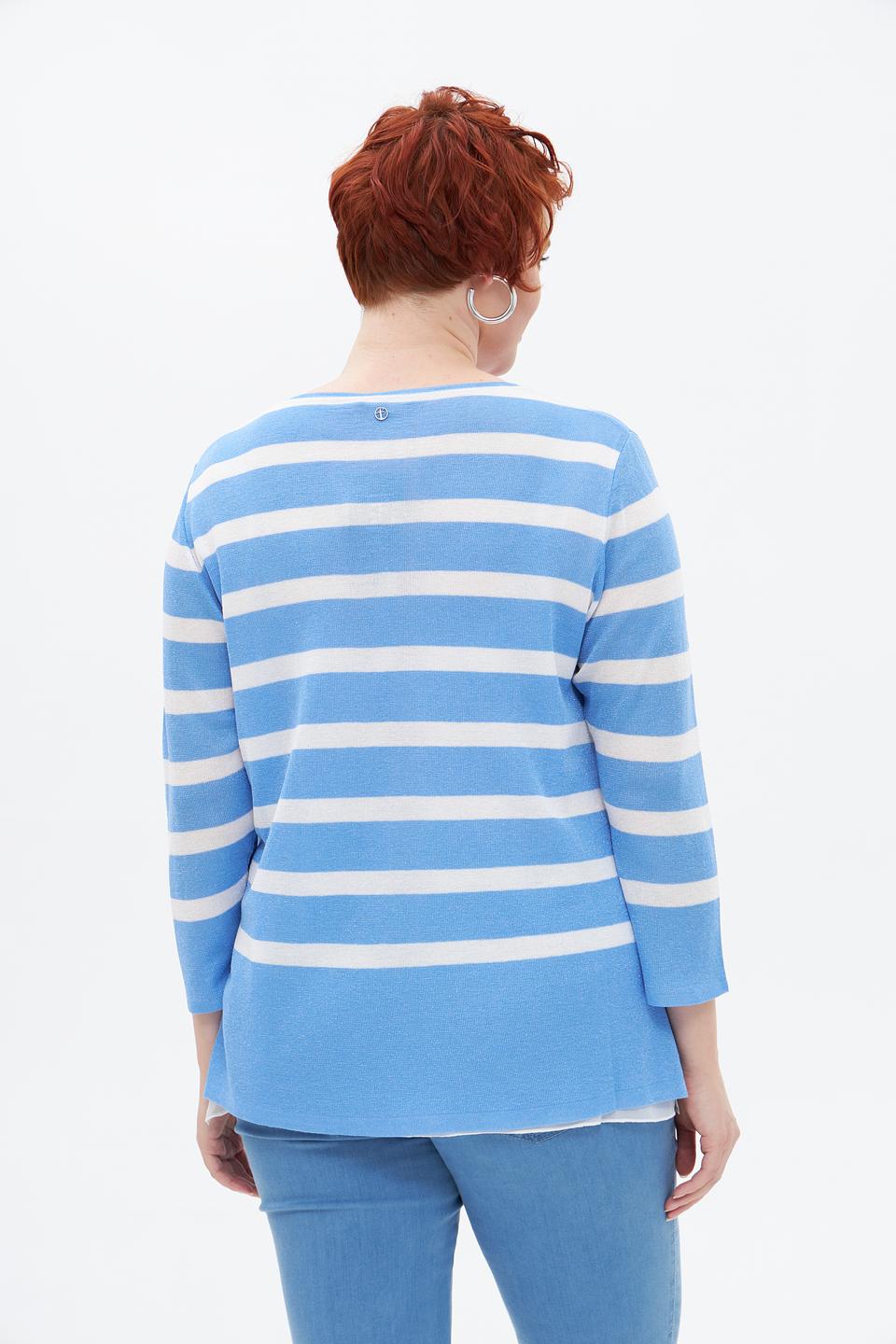 Пуловер Frapp в полоску голубой