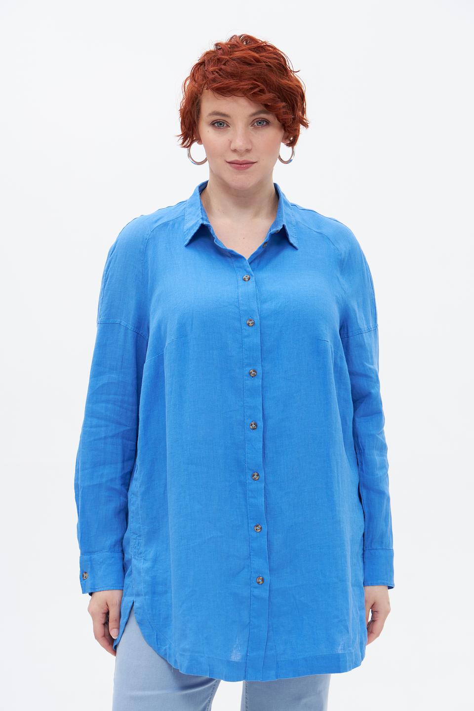 Блузка Barbara Lebek льняная голубая