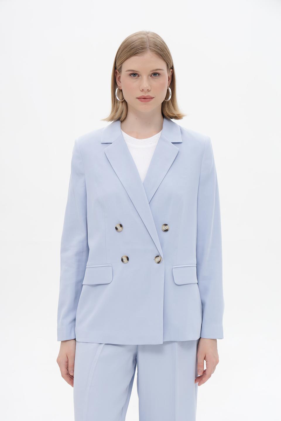 Жакет Oui голубой приталенный