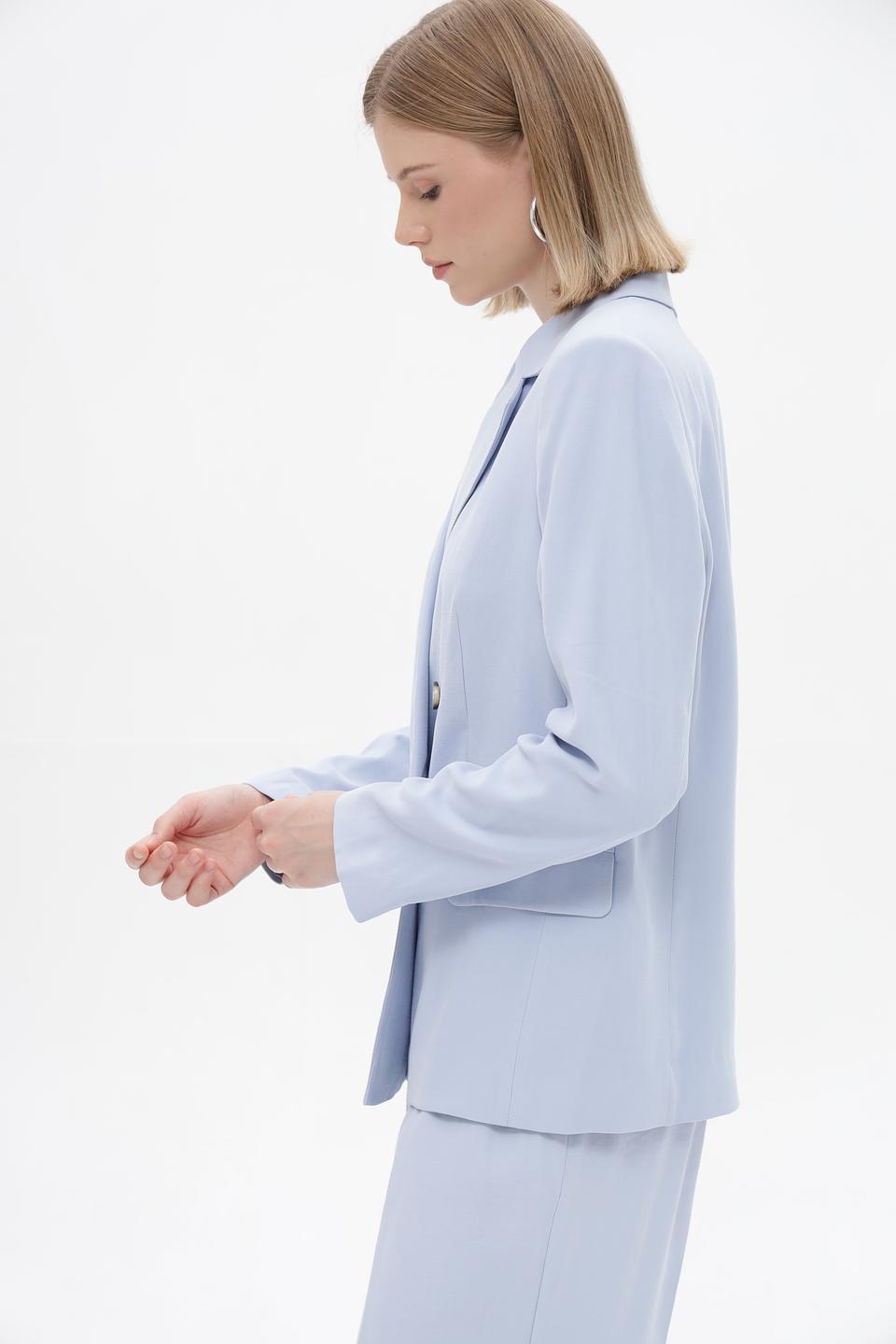 Жакет Oui голубой приталенный