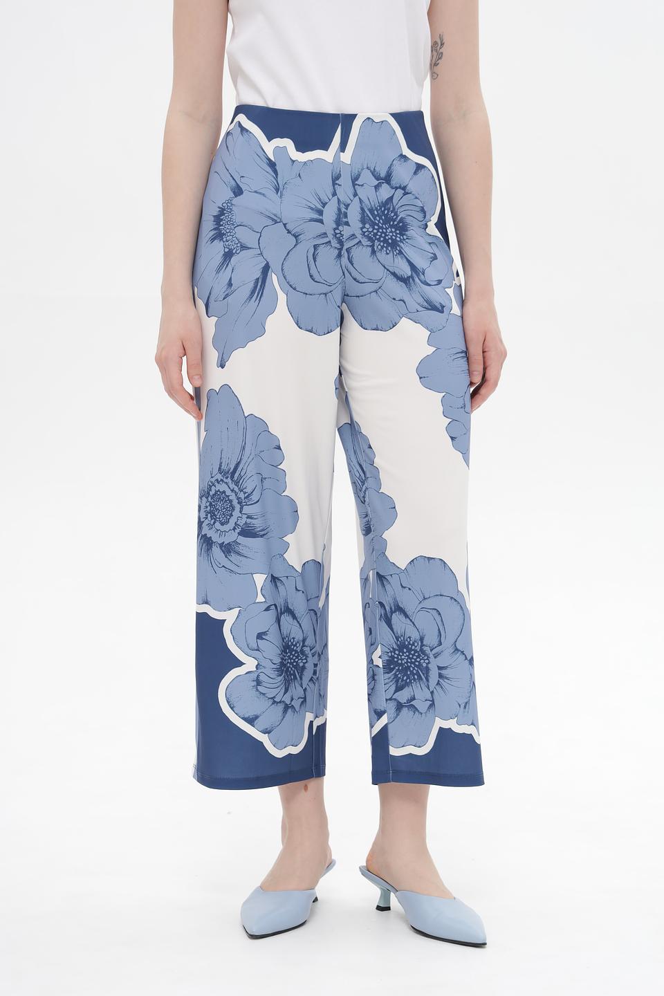 Брюки клёш Oui с цветочным принтом