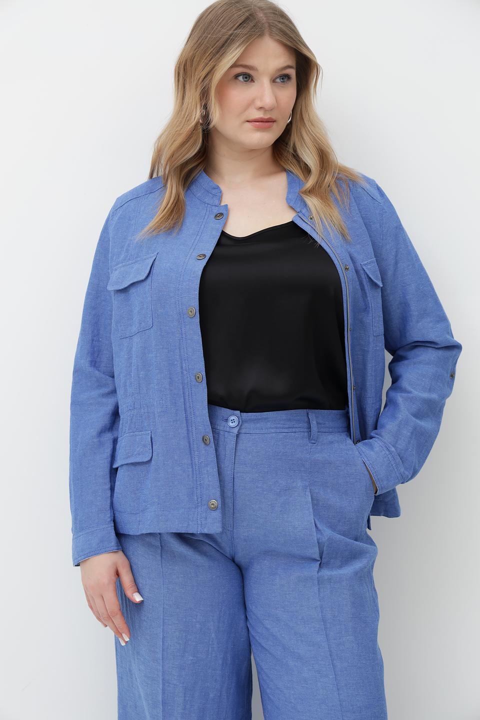 Жакет Olsen льняной голубой