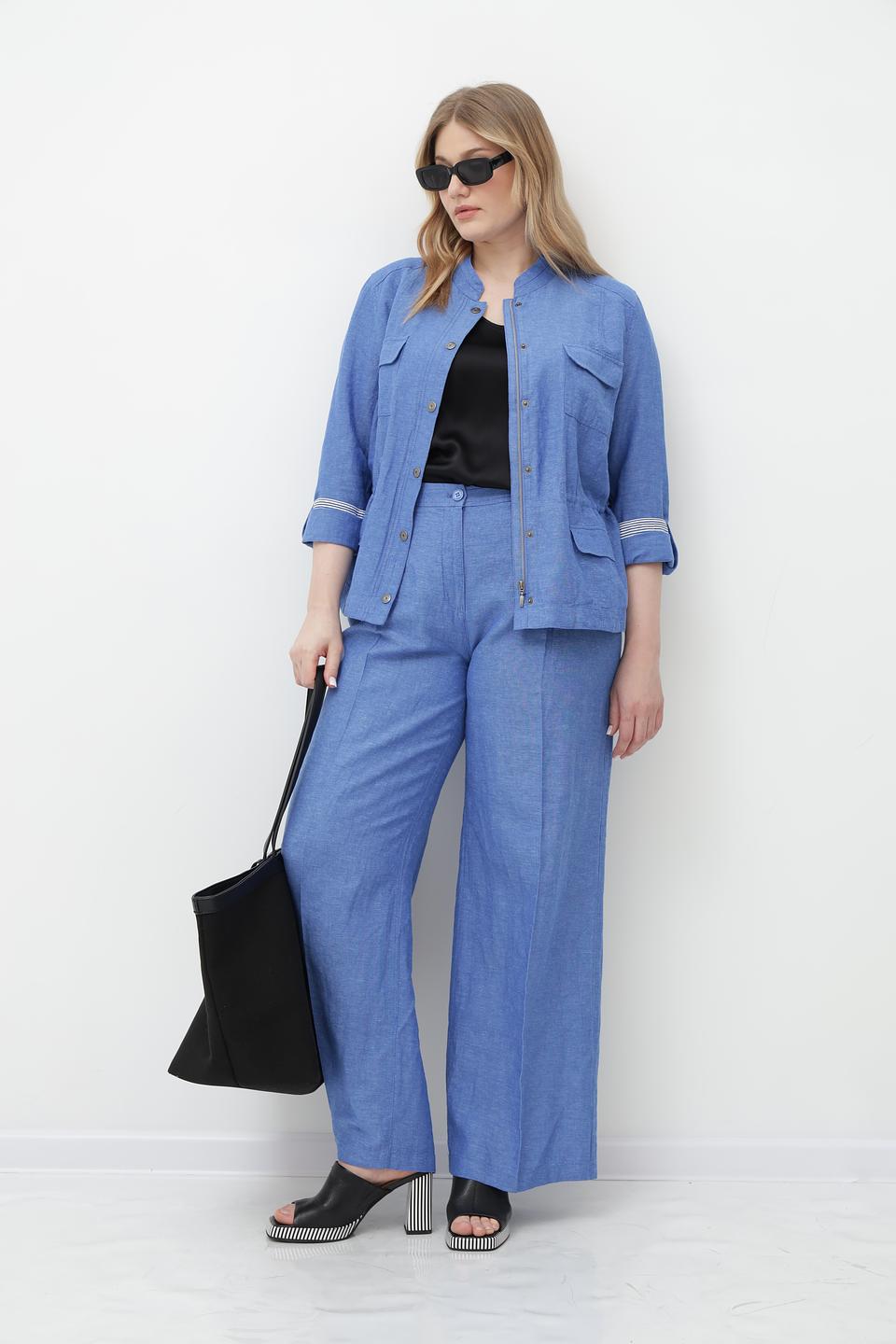 Жакет Olsen льняной голубой