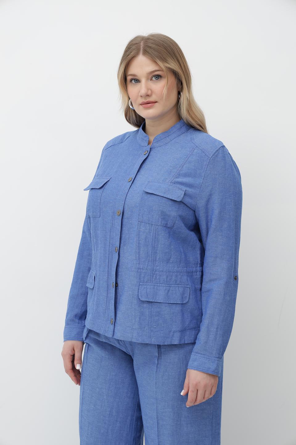 Жакет Olsen льняной голубой