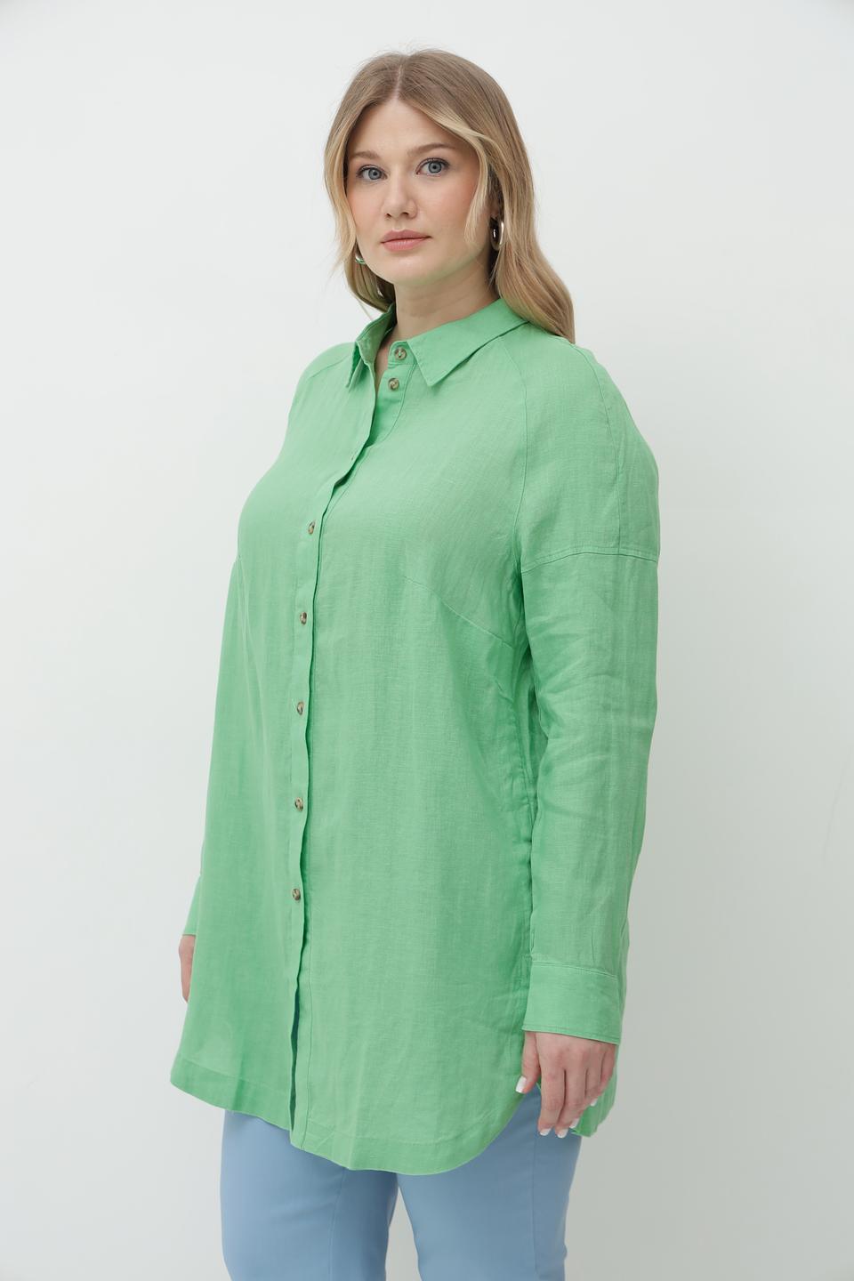 Блуза Lebek из льна лайм