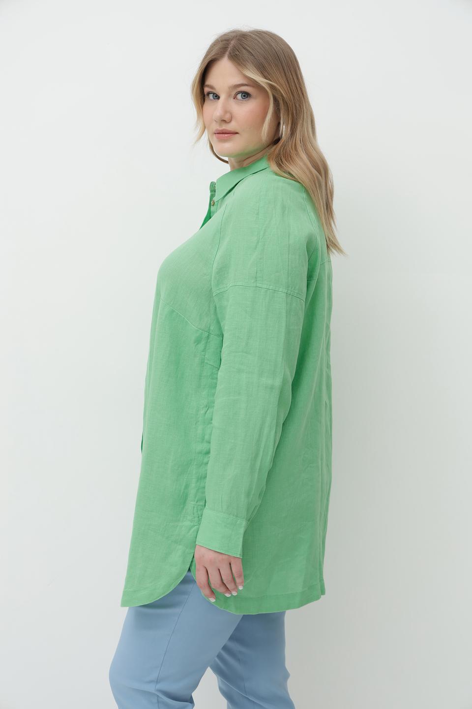 Блуза Lebek из льна лайм