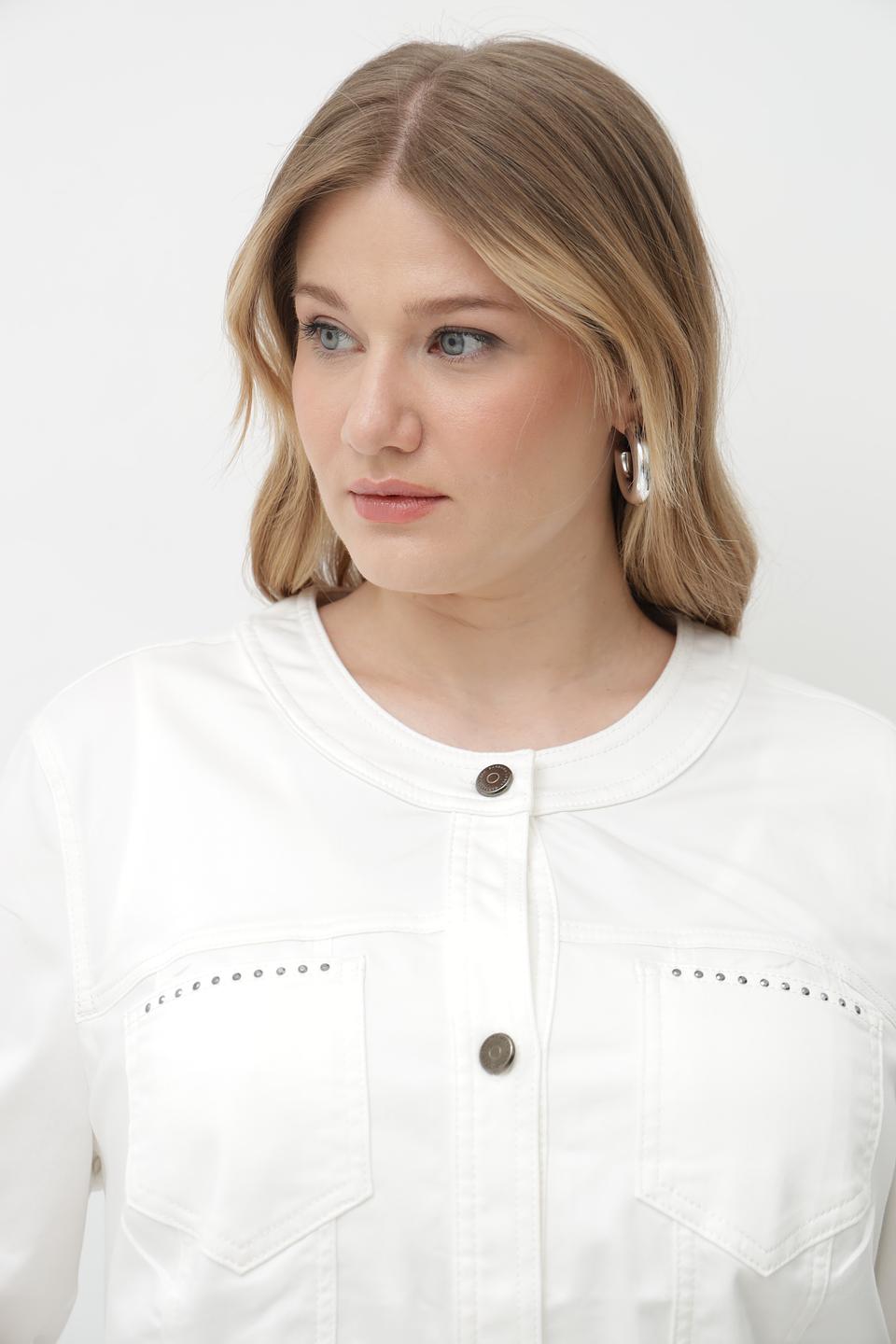 Жакет Lebek белый с декоративной отделкой