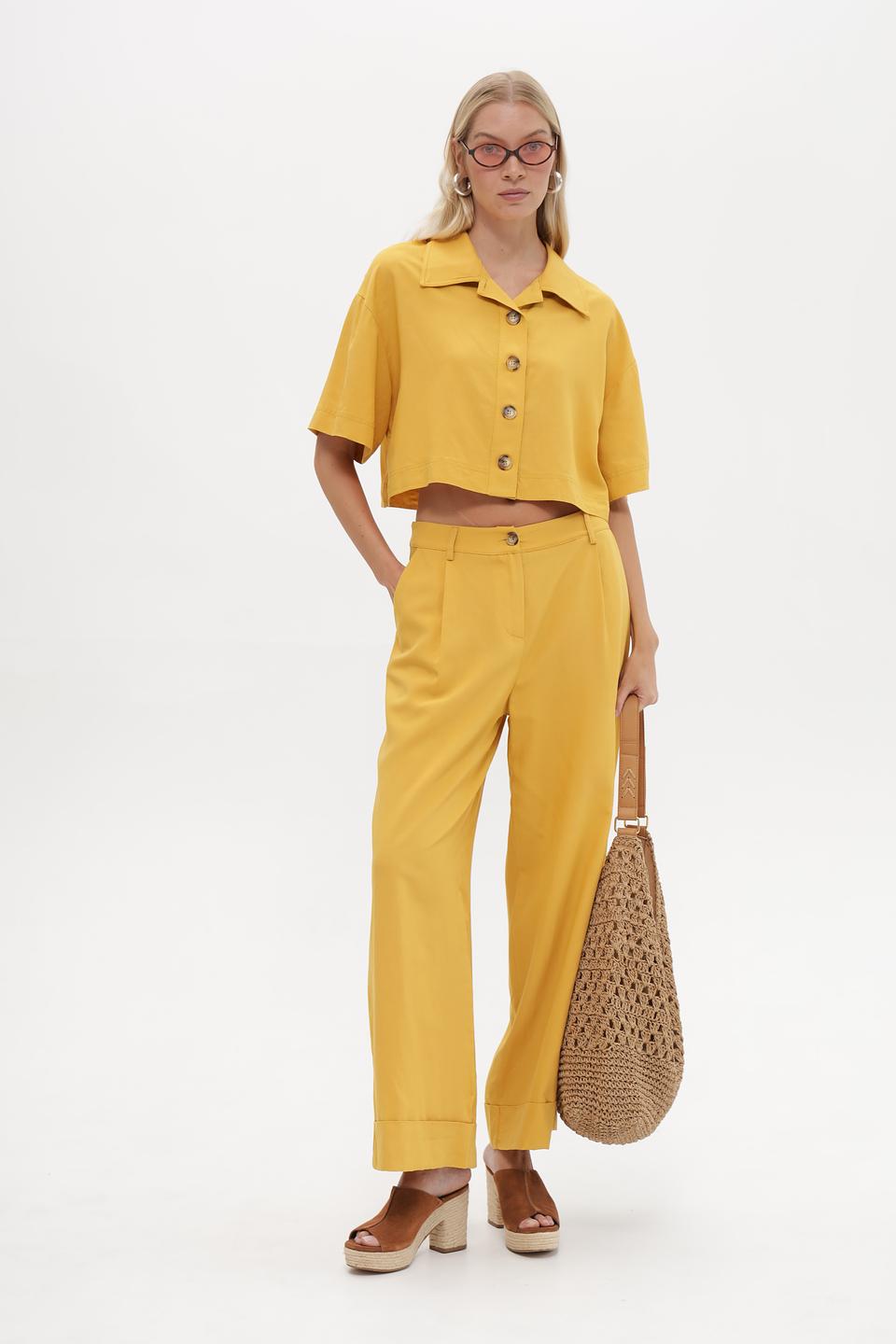 Жакет Croche укороченный горчичный