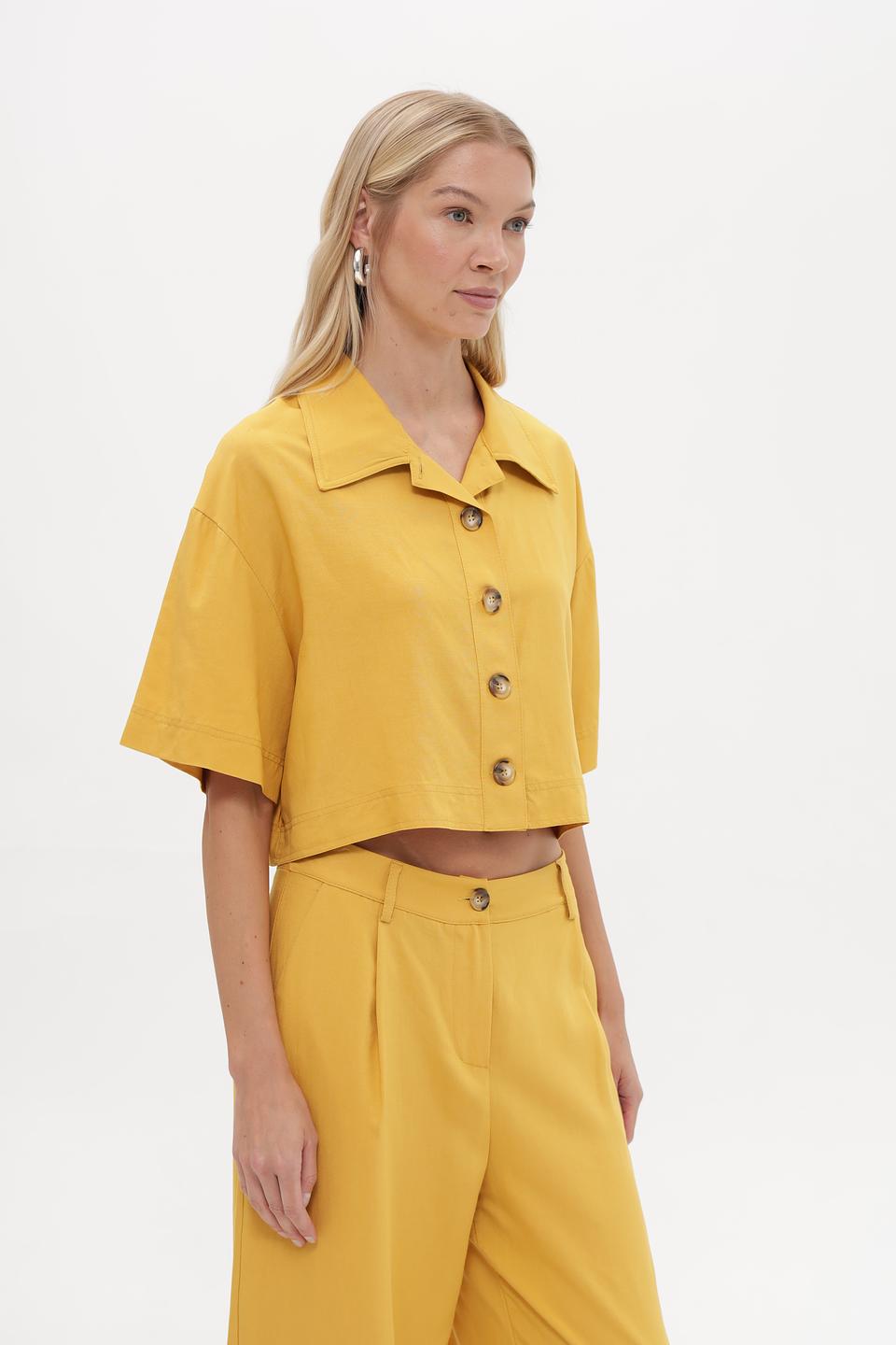 Жакет Croche укороченный горчичный