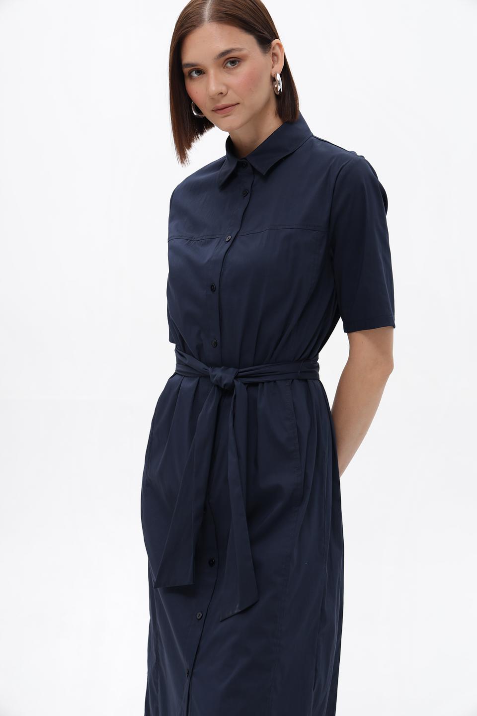 Платье рубашка Frank Walder темно-синее