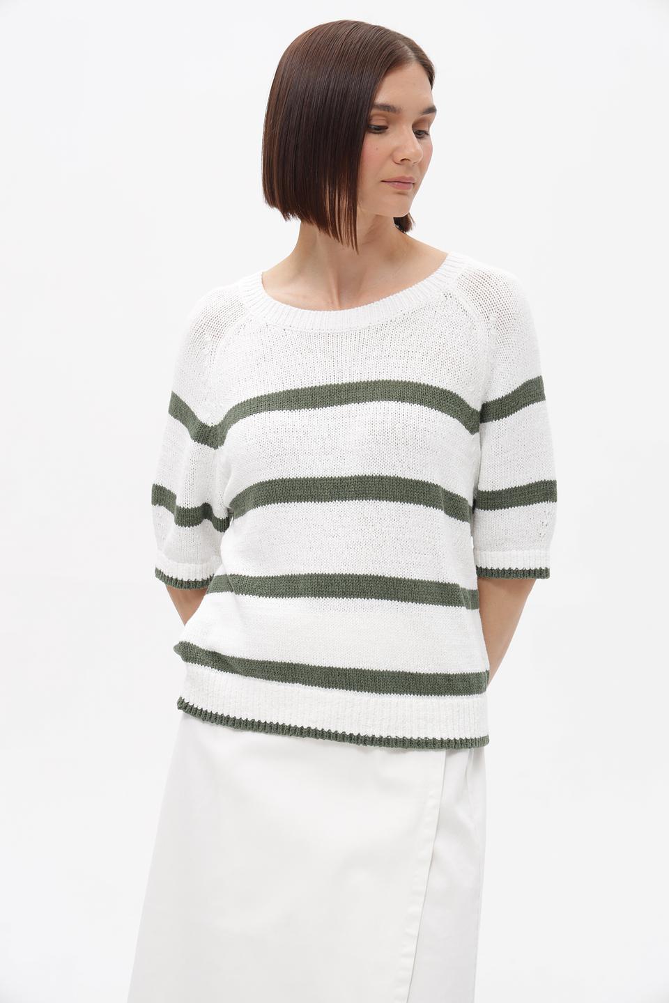 Пуловер Oui в полоску
