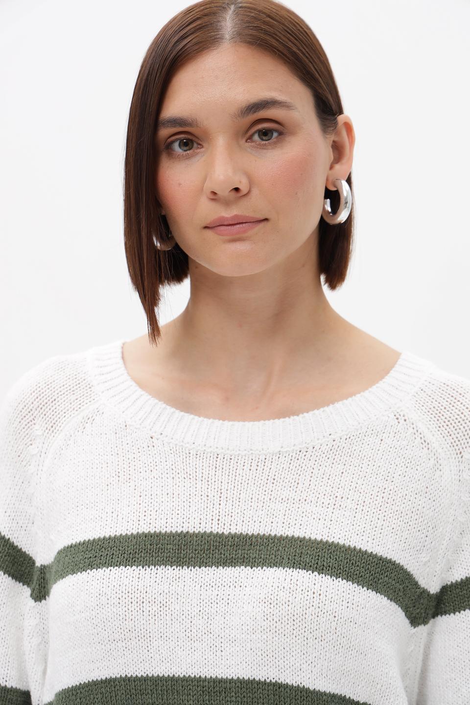 Пуловер Oui в полоску