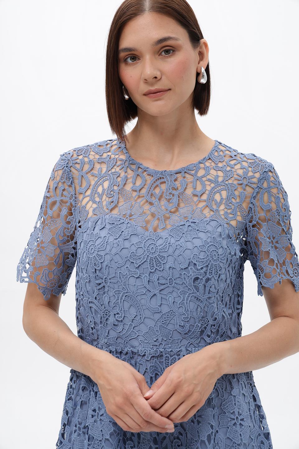 Платье Oui кружево голубое
