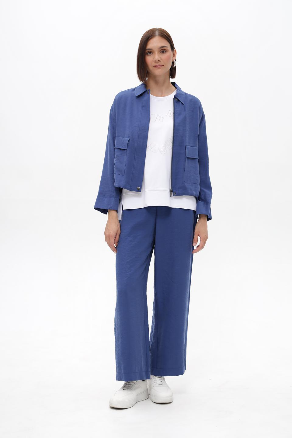 Жакет Lecomte синий с карманами