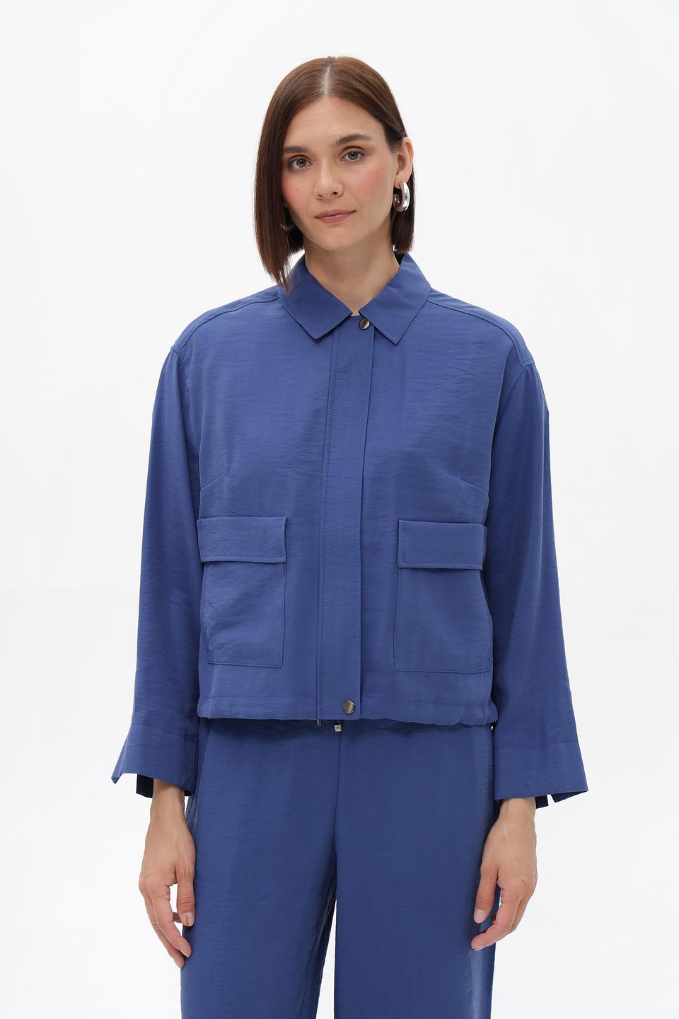 Жакет Lecomte синий с карманами