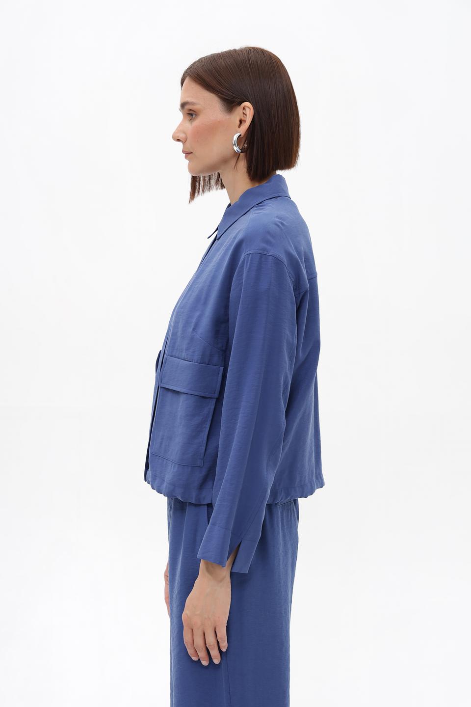 Жакет Lecomte синий с карманами