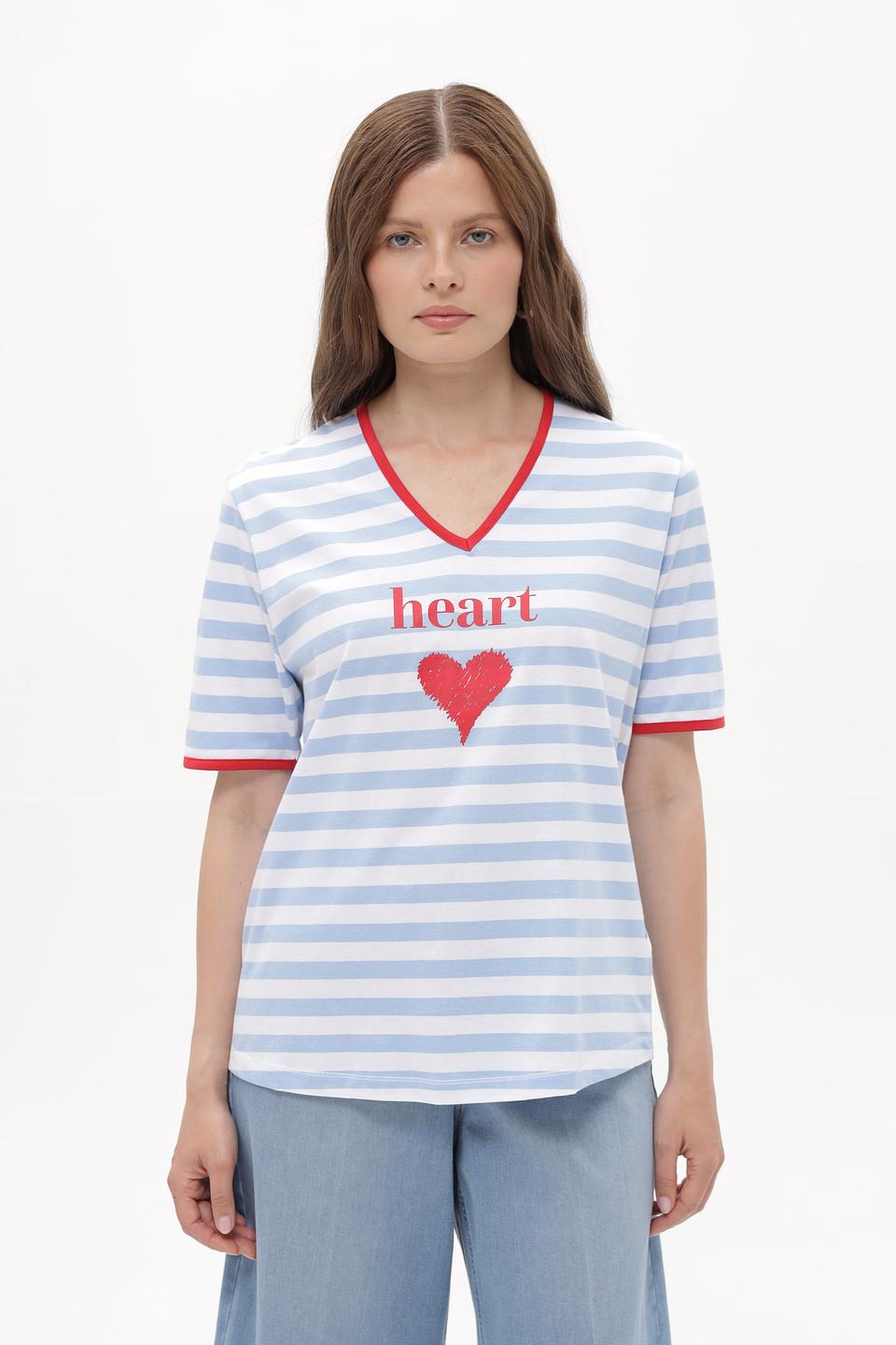 Футболка Suza в полоску с сердцем