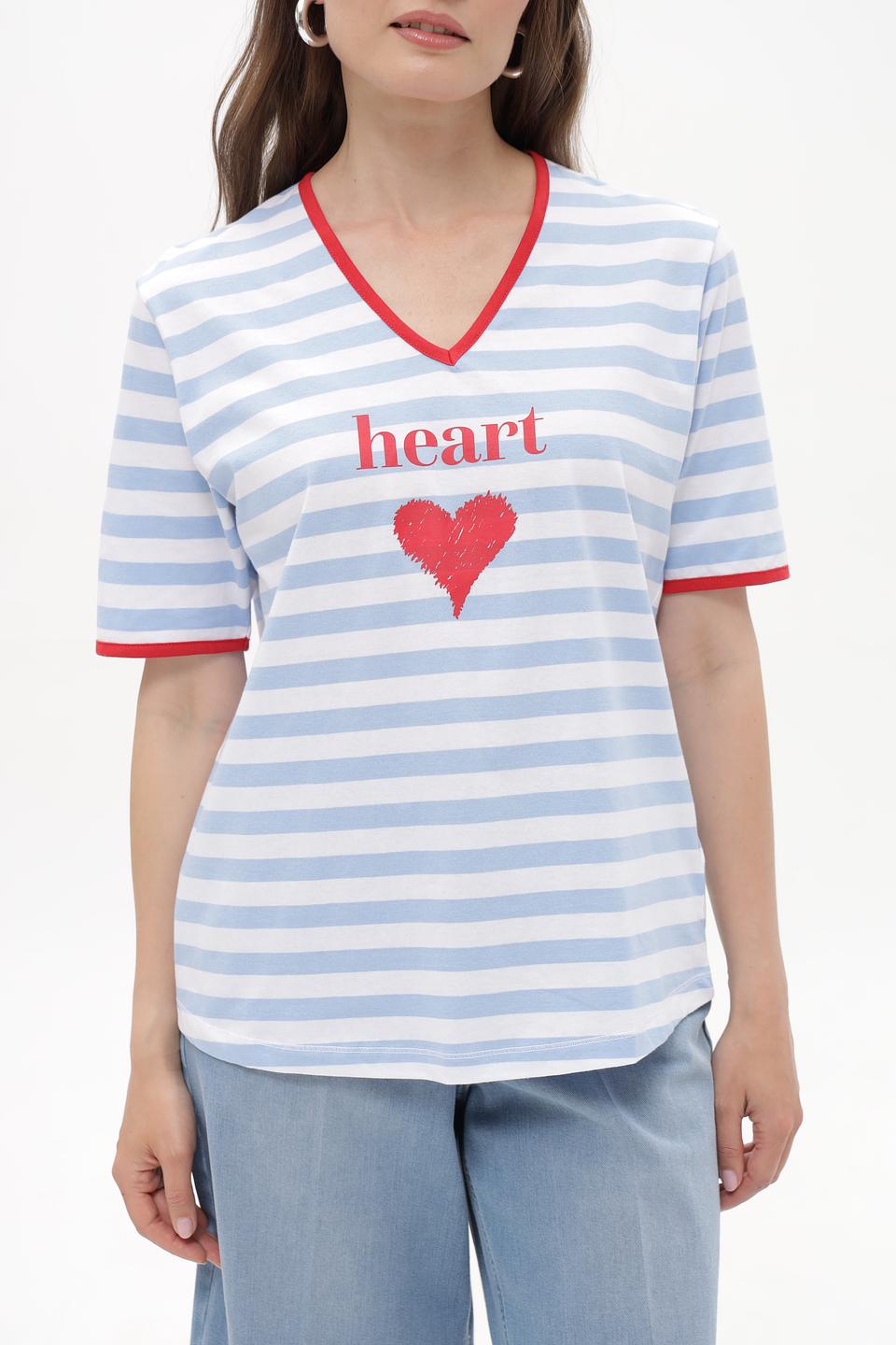 Футболка Suza в полоску с сердцем