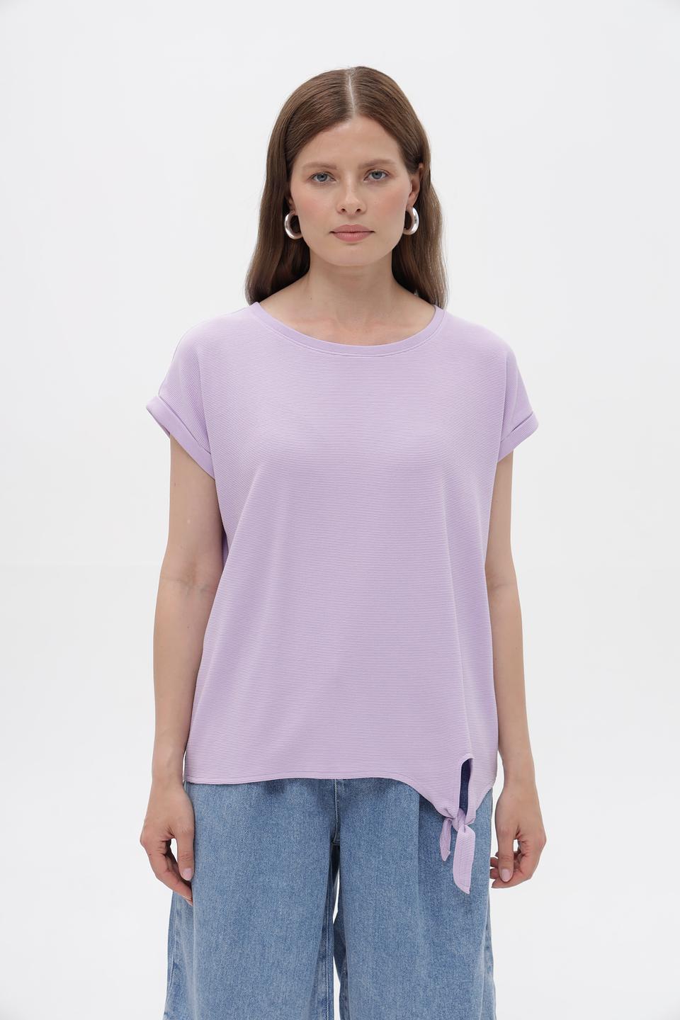 Блуза Betty and Co лавандовая с завязками