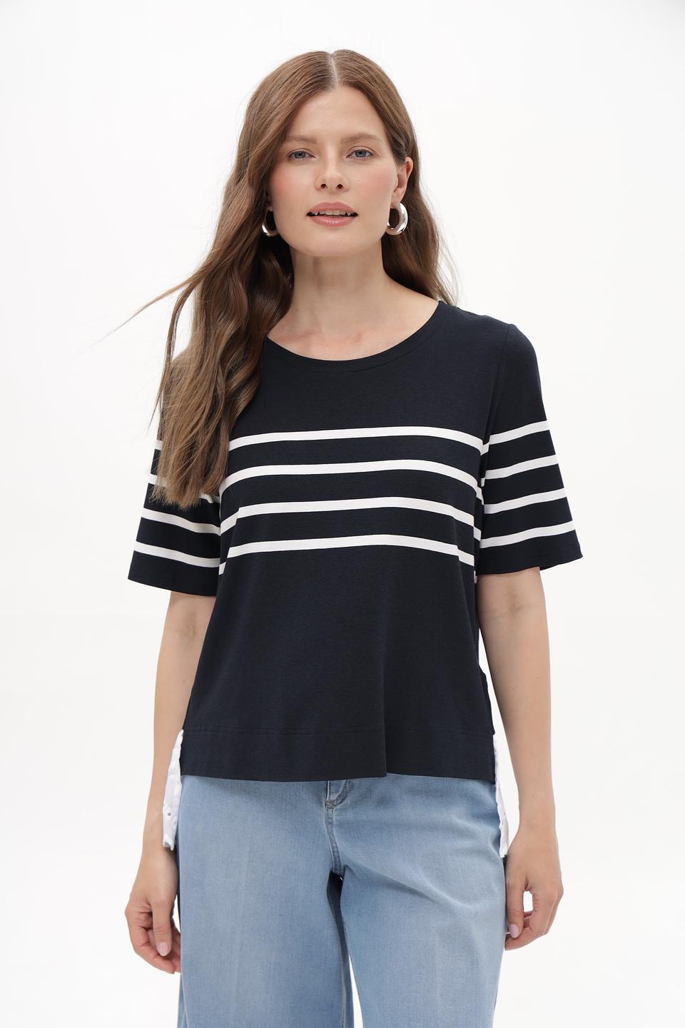 Футболка Tuzzi в полоску с кружевом