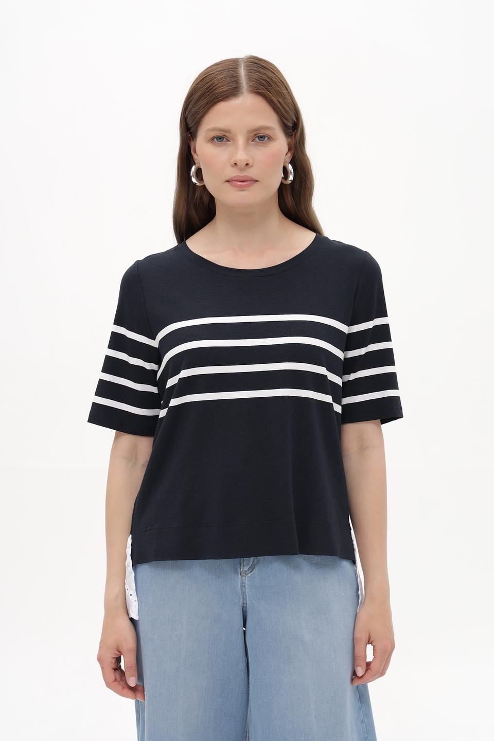 Футболка Tuzzi в полоску с кружевом