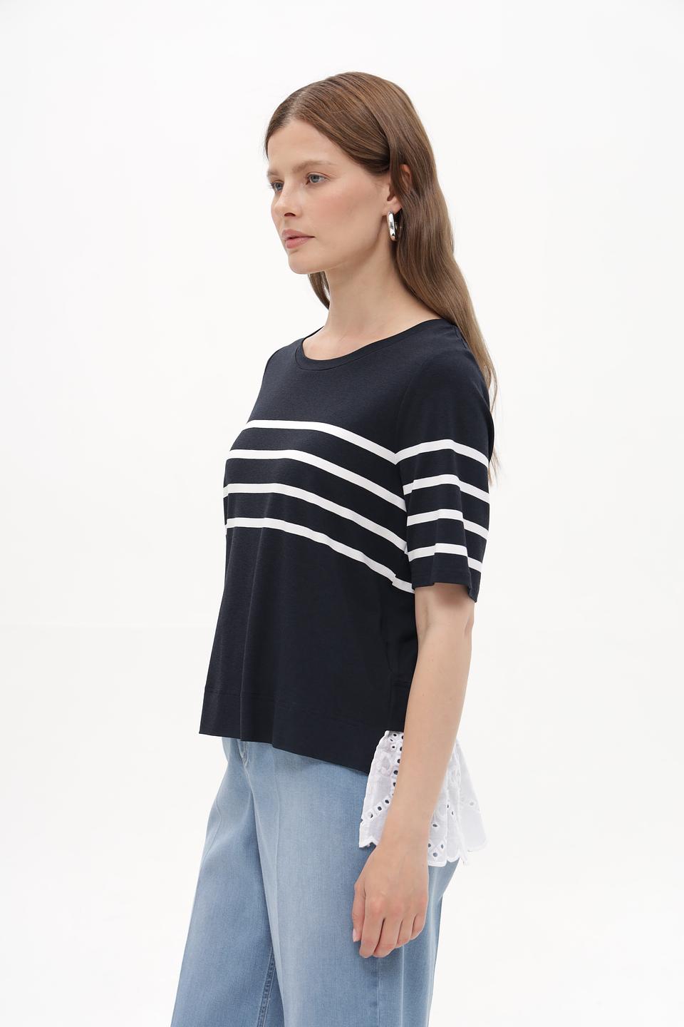 Футболка Tuzzi в полоску с кружевом