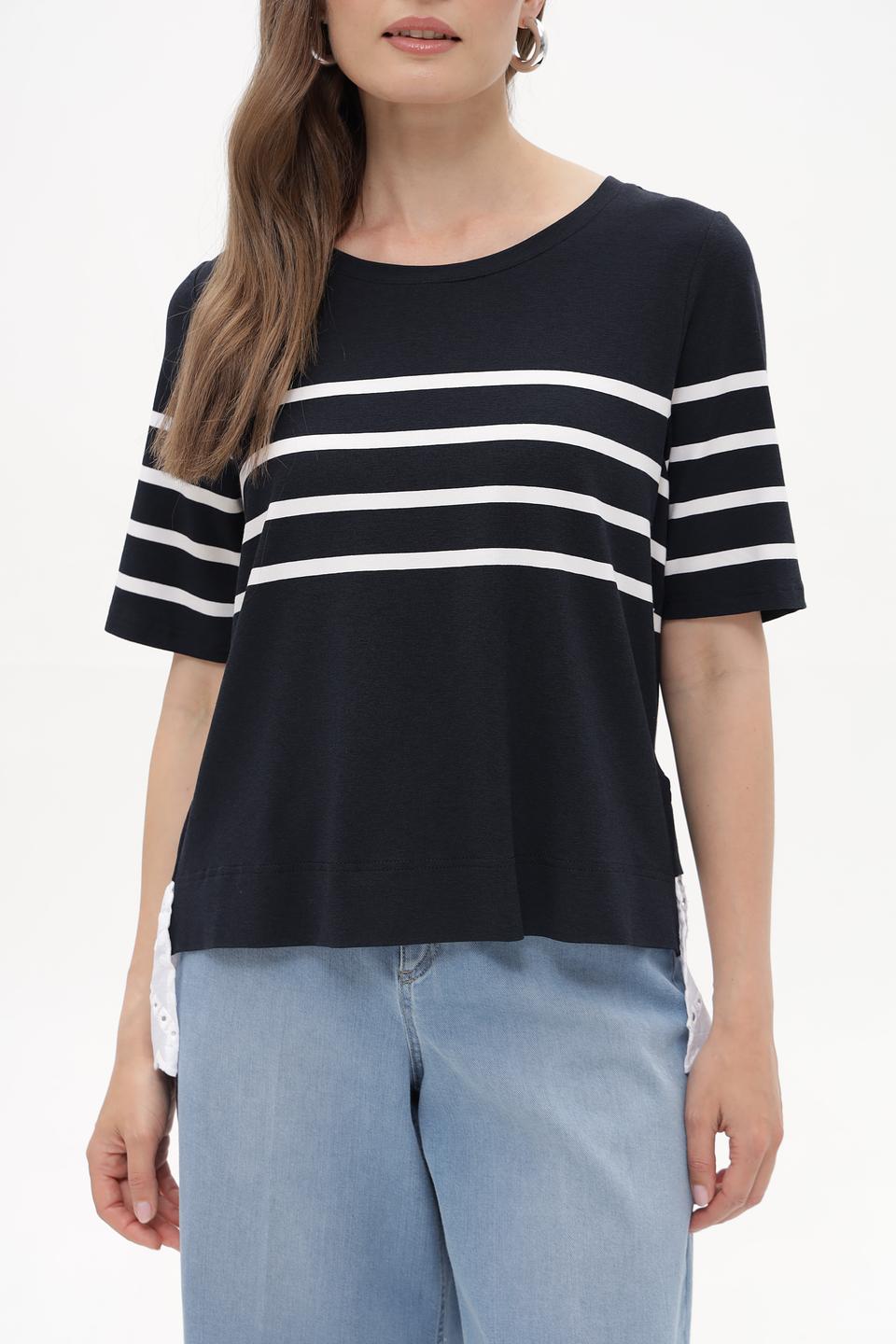 Футболка Tuzzi в полоску с кружевом