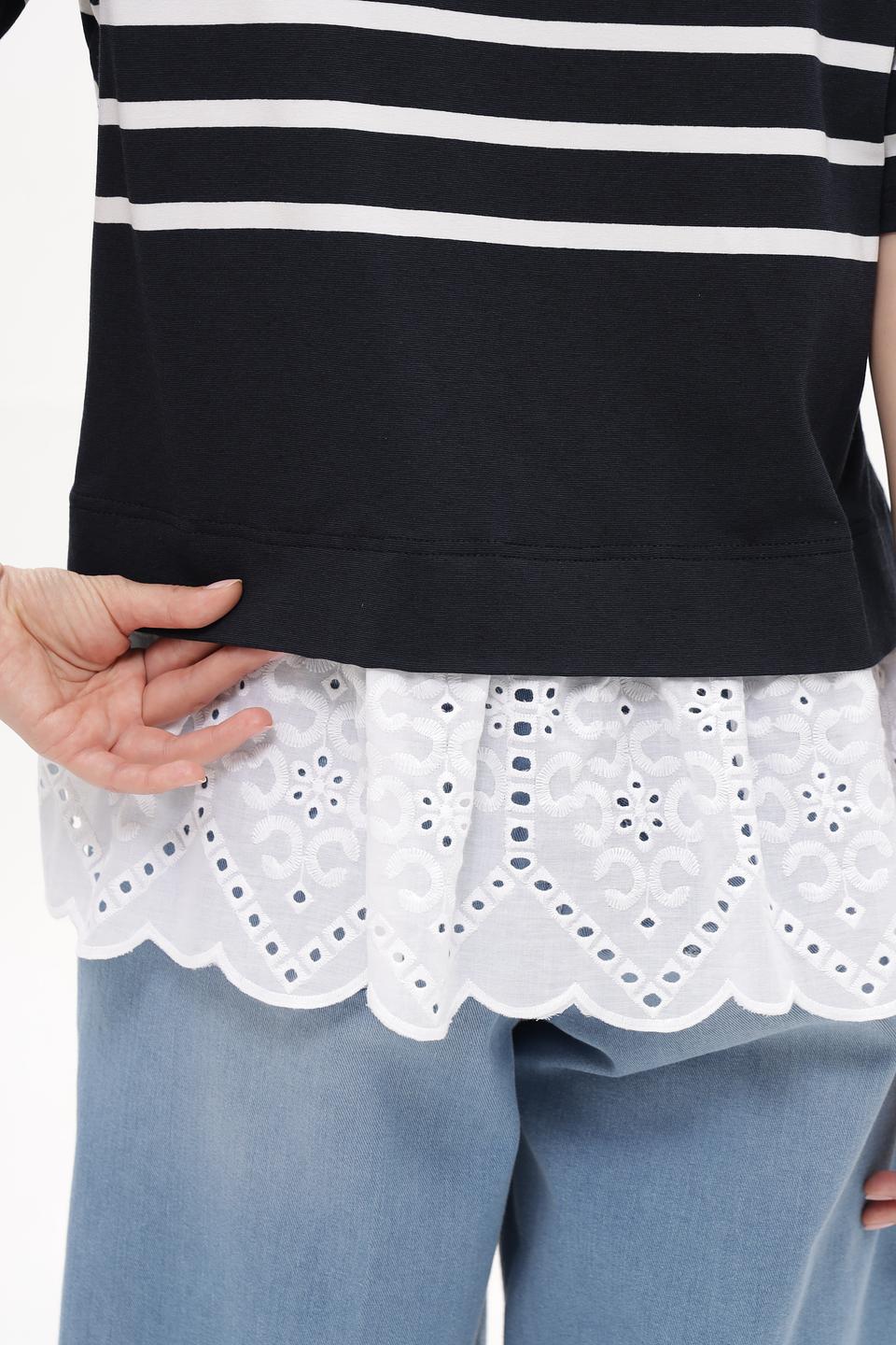 Футболка Tuzzi в полоску с кружевом