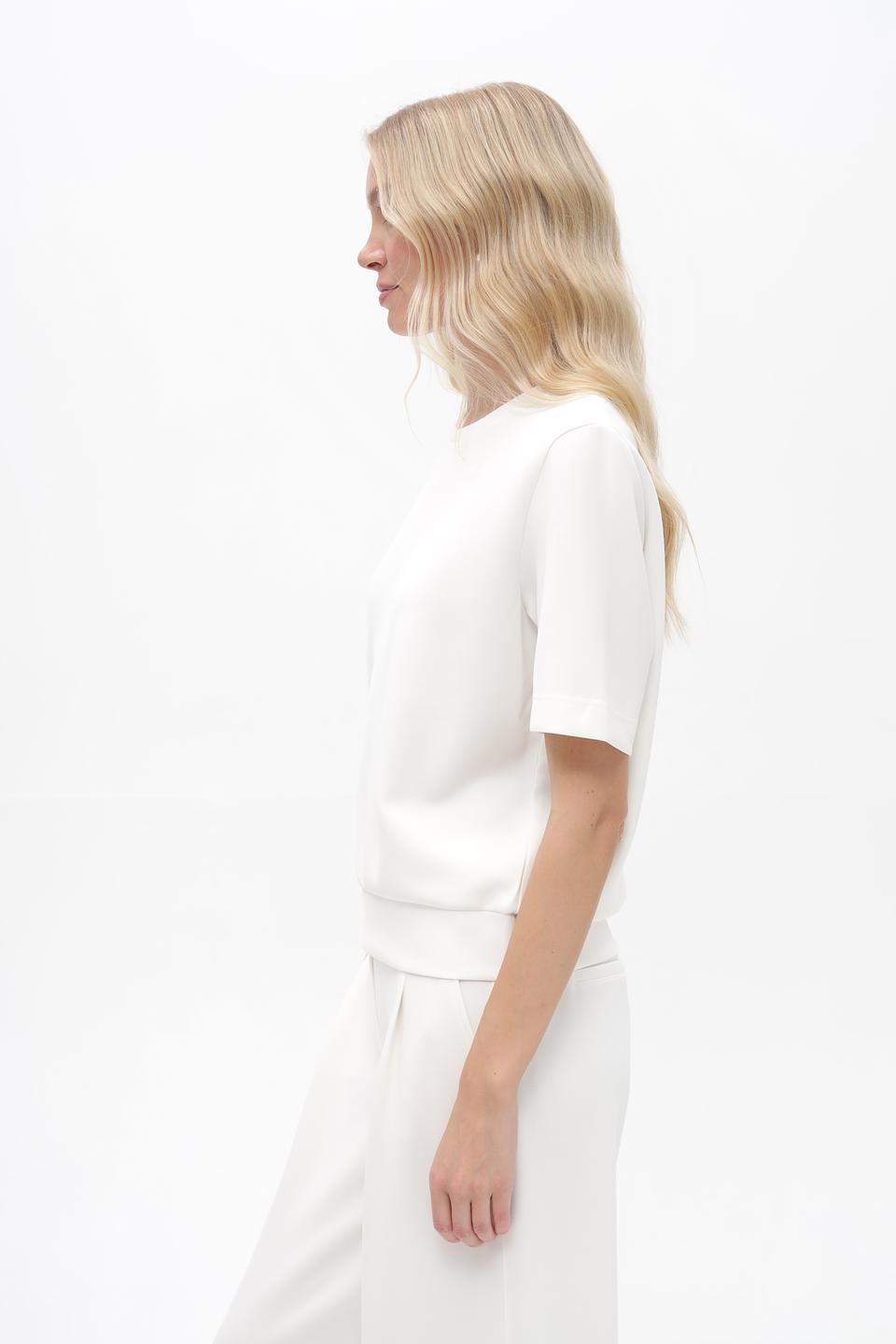 Блуза Gerry Weber белая с коротким рукавом