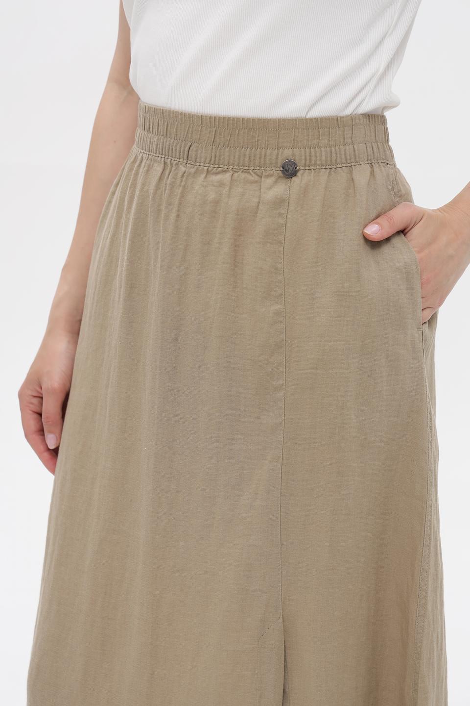 Юбка льняная Lebek бежевая