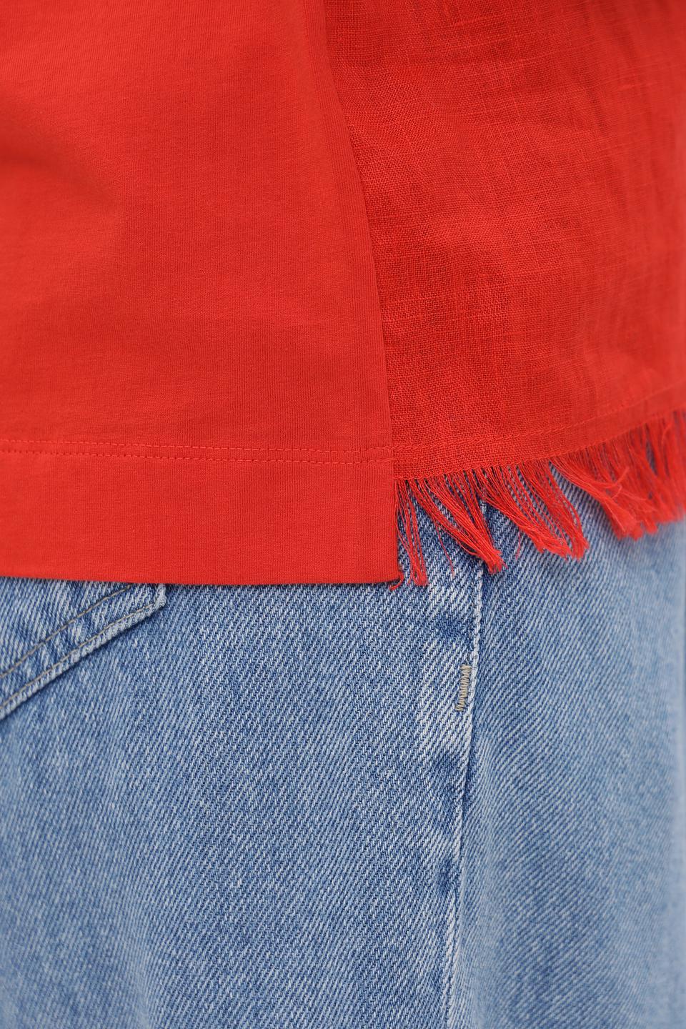 Блузка Marc Cain Collections оранжевая с бахромой