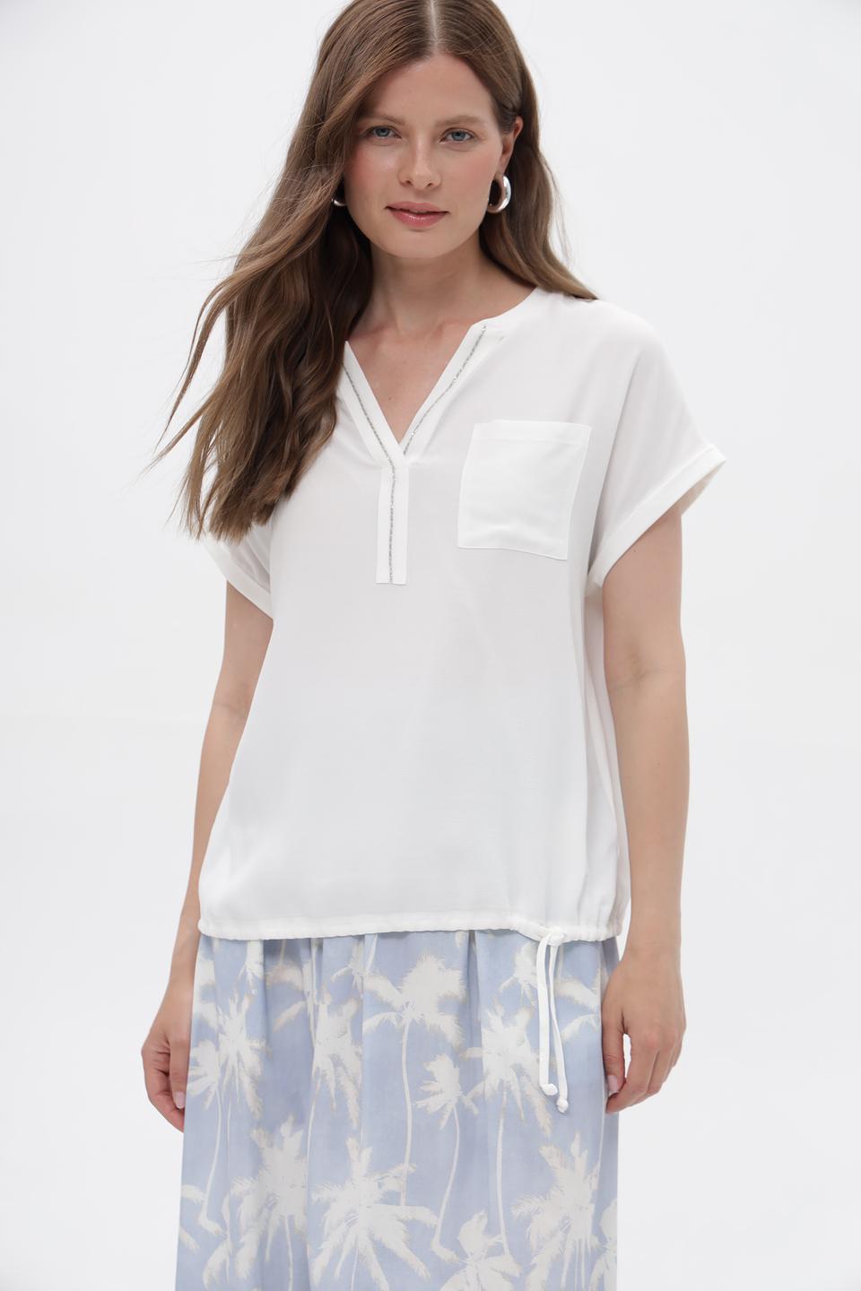 Блуза Oui с V-образным вырезом