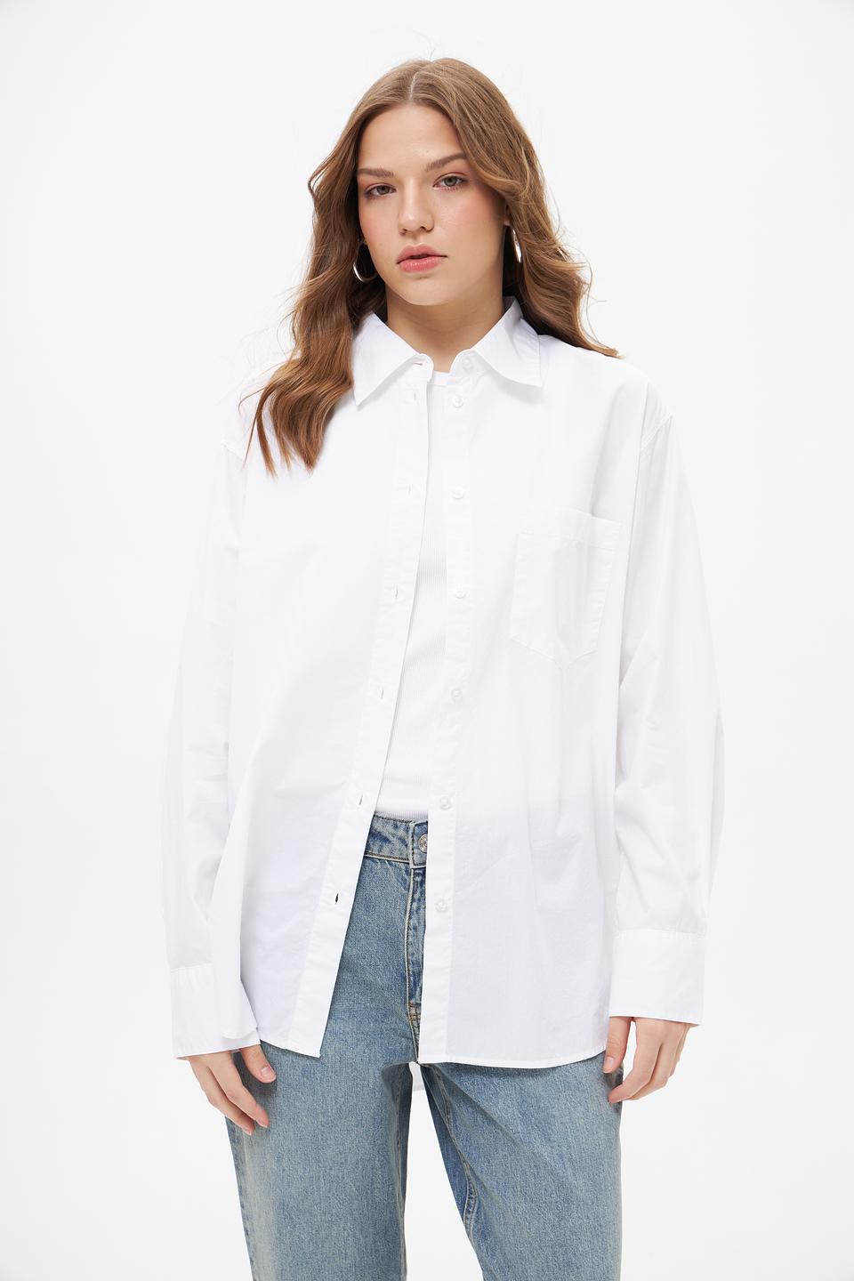 Блузка Tom Tailor оверсайз белая