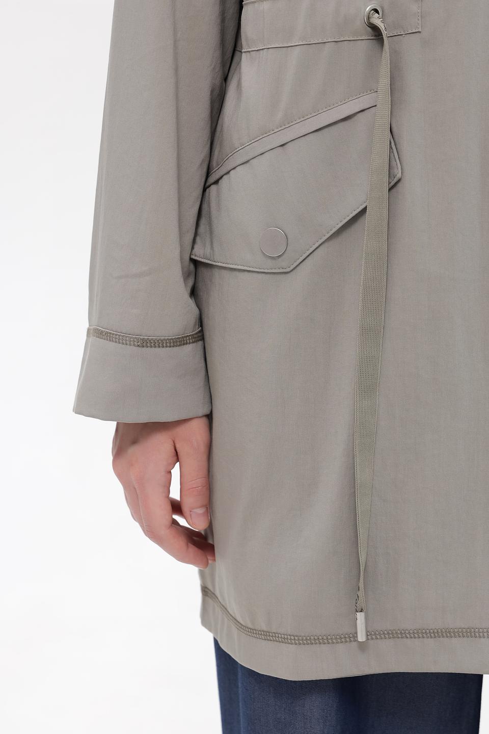 Плащ Time Zone с капюшоном, серо-бежевый