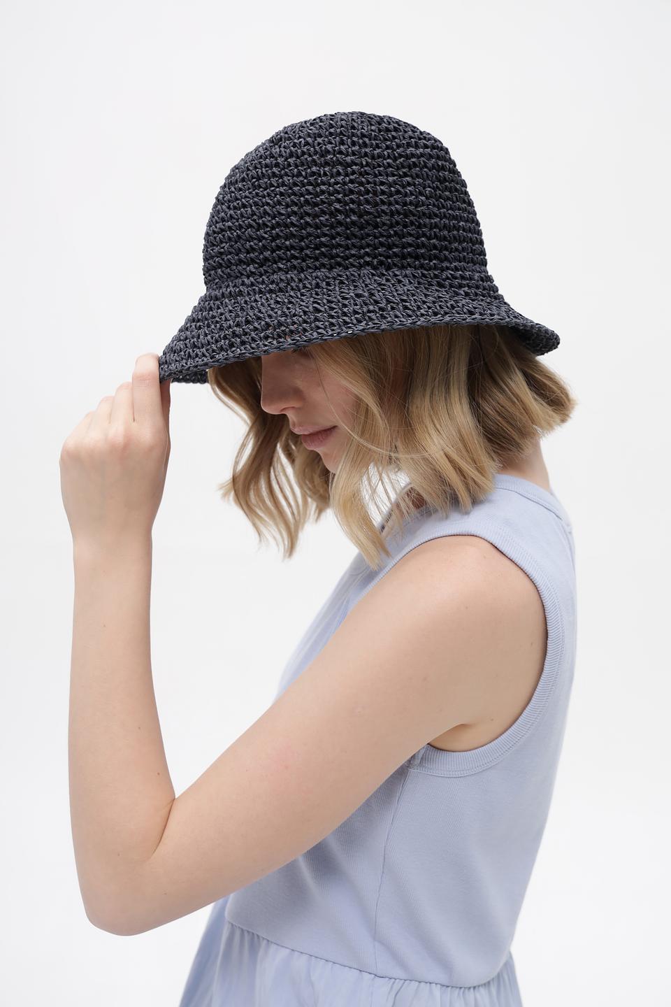 Шляпа Seeberger плетеная черная