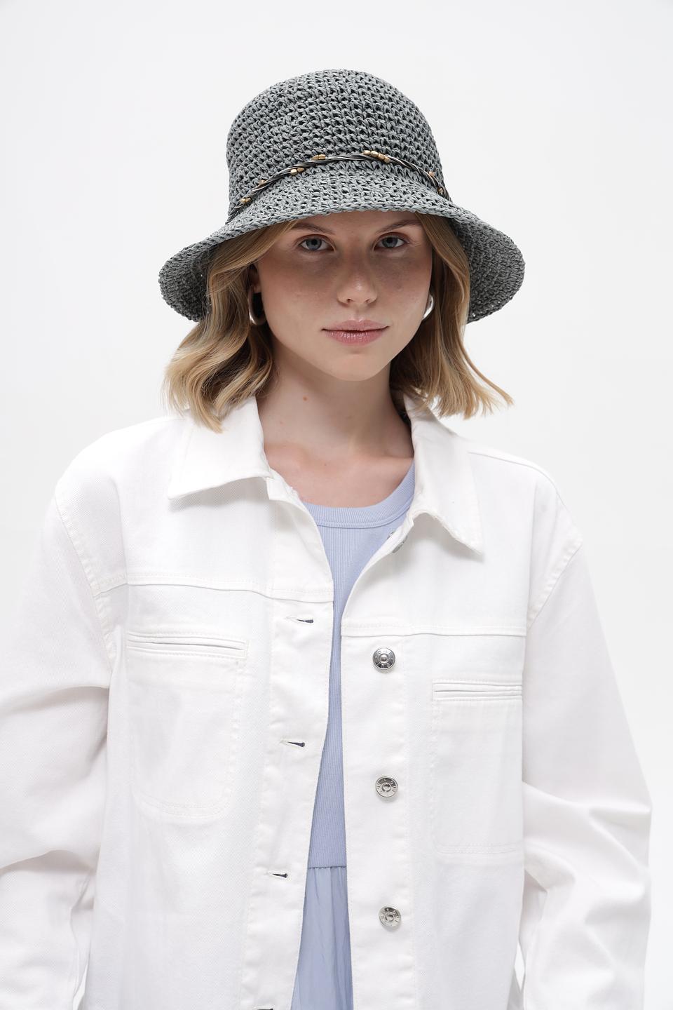 Шляпа Loevenich серая с декором