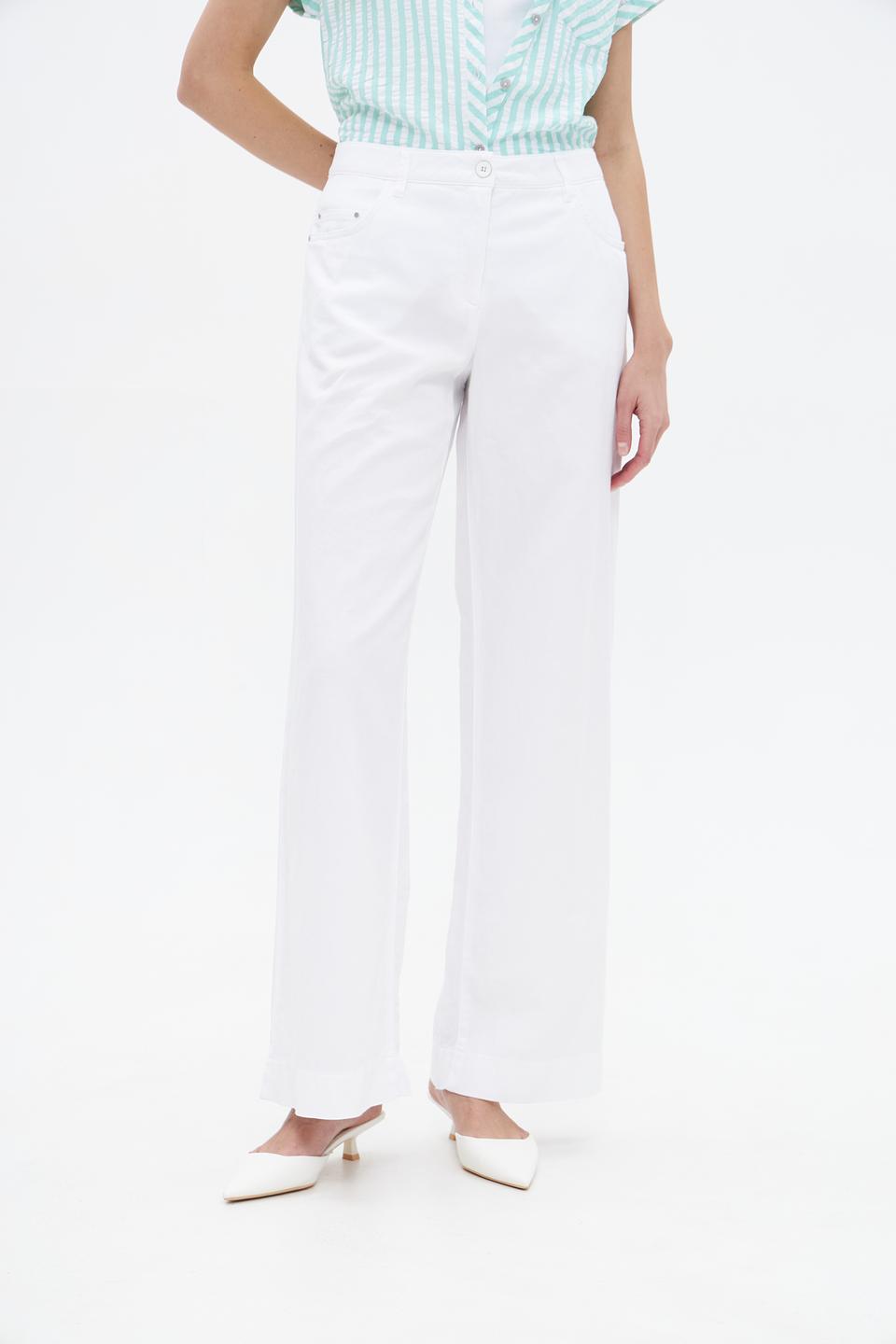Брюки Luisa Cerano белые клеш