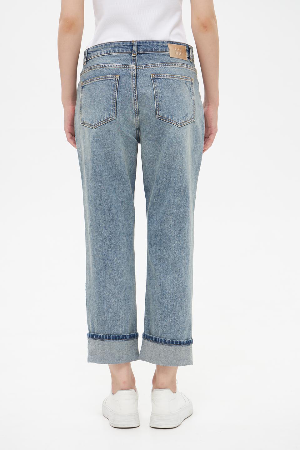 Джинсы Oui голубые с манжетами
