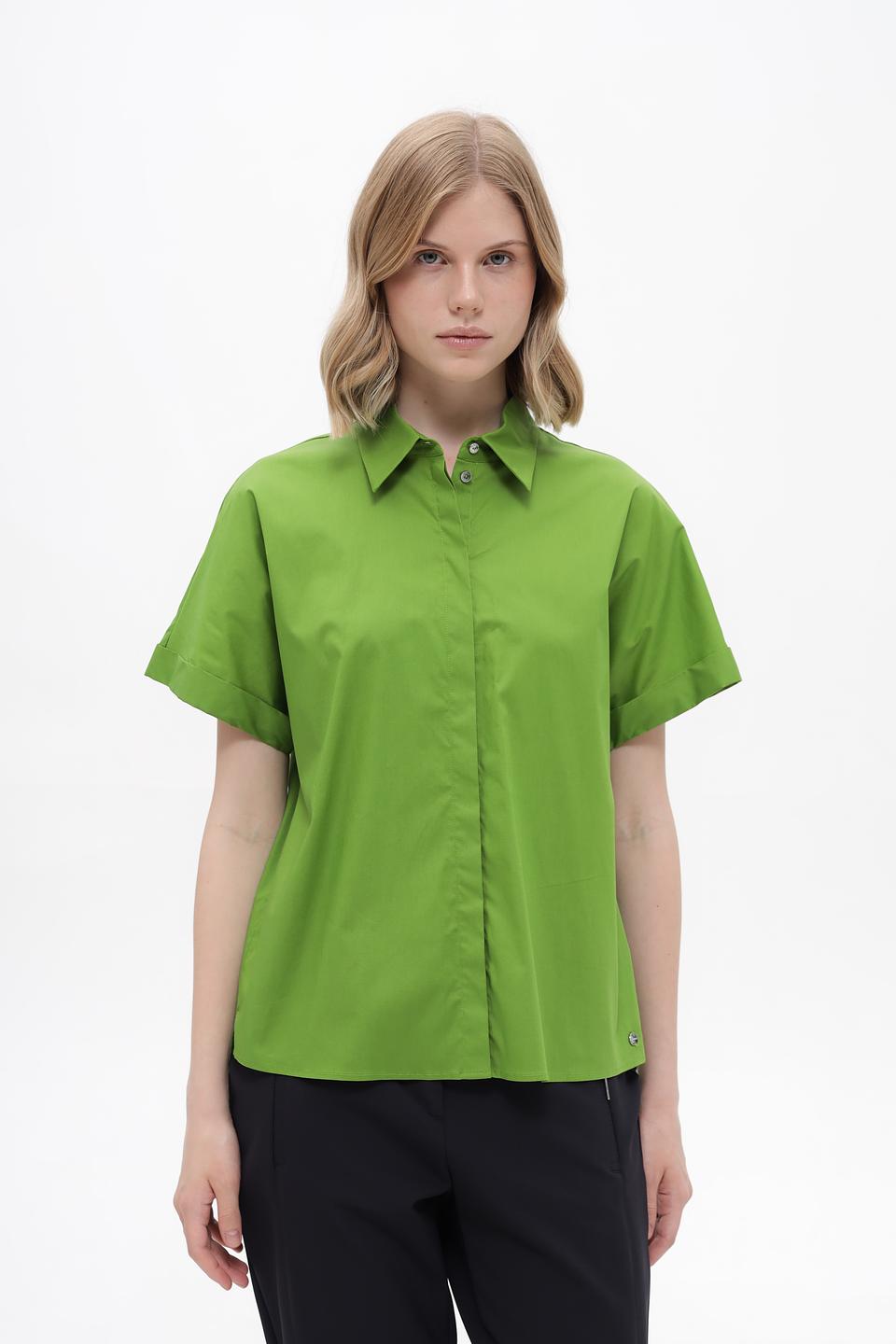 Блузка Marc Cain зеленая с коротким рукавом