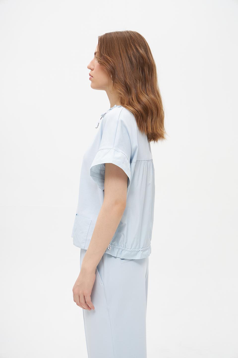 Блузка Marc Cain голубая с оборками